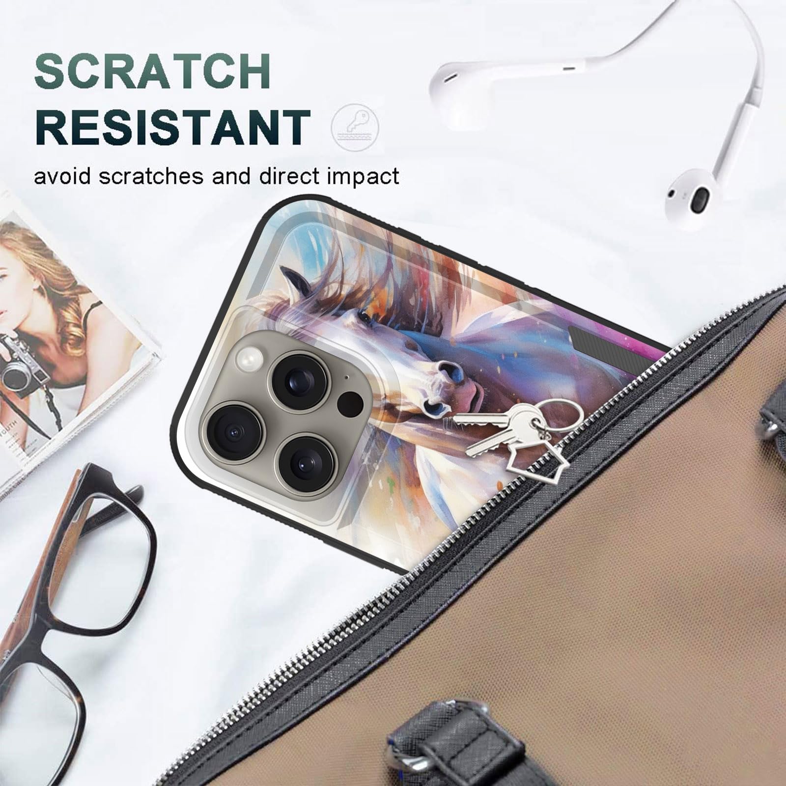 Cicplkse For Iphone 16 Pro Max Case,Dual Layer Heavy Duty Hybrid Shockproof Hard Pc Soft Silicone Tpu Bumper Protective Cover Ca