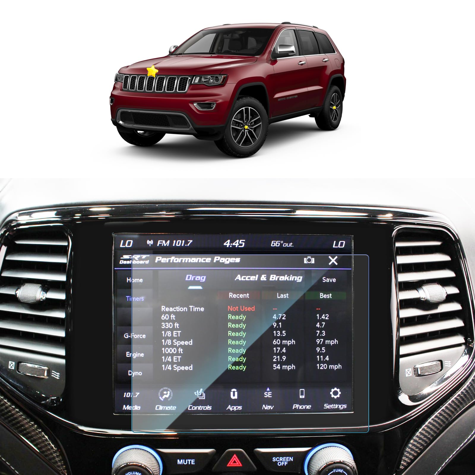 Sktu For 2021 Jeep Grand Cherokee Screen Protector 2019 2021 Grand Cherokee 8.4In Navigation 2021 Grand Cherokee Accessories Tem
