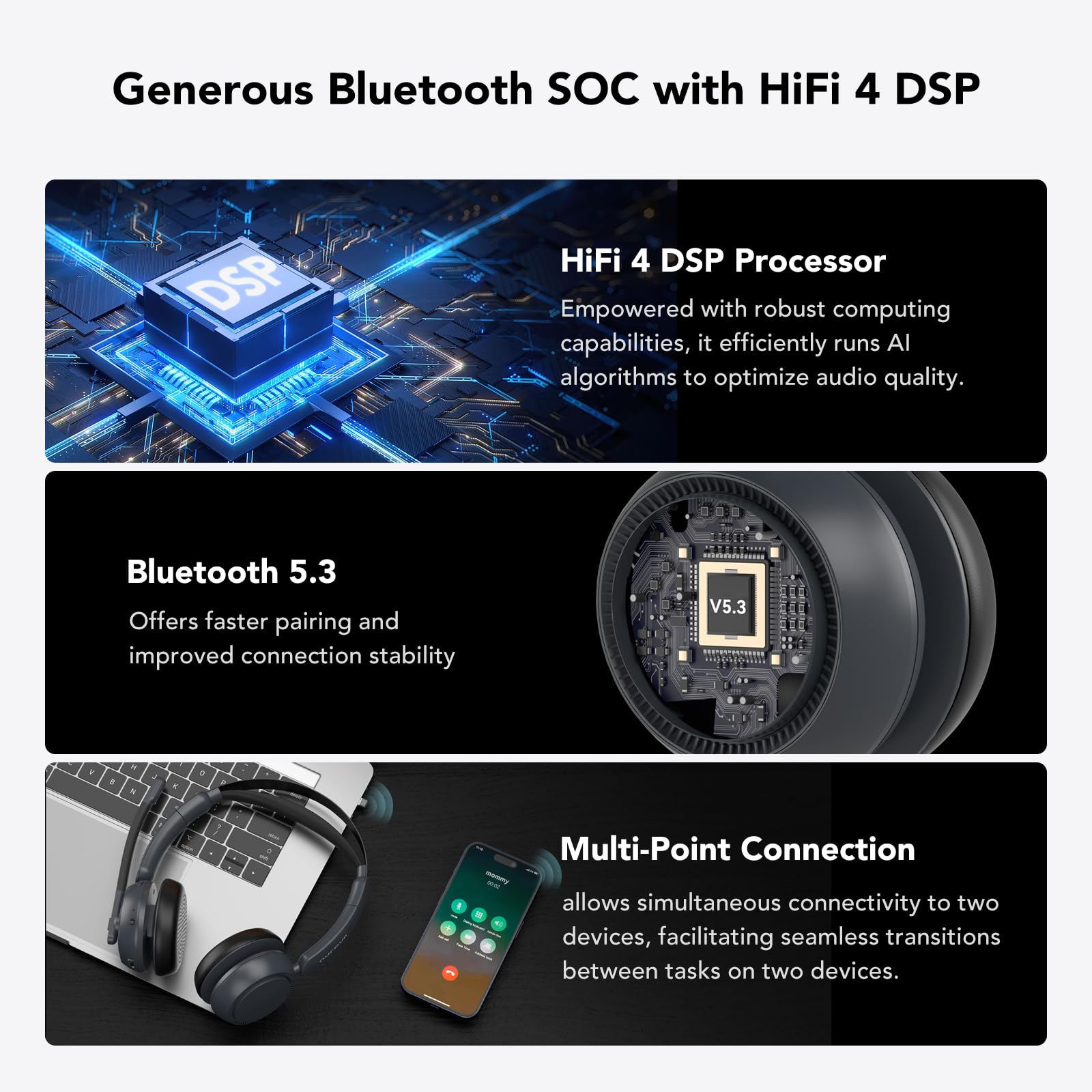 Nuroum Wireless Headset With Mic For Work, Bluetooth Headset With Noise Cancelling Microphone, Mute Button, Usb For Pc/Computer/