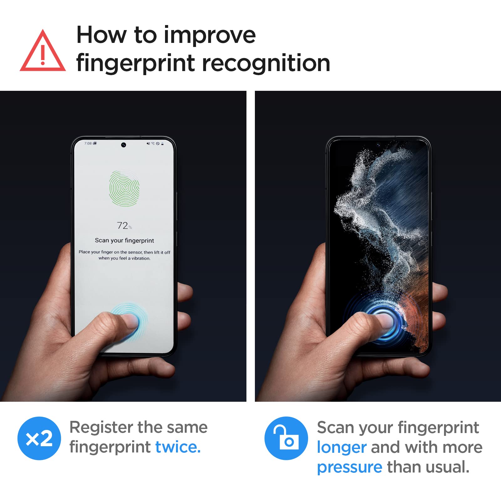 Spigen Tempered Glass Screen Protector [Glas.Tr Ez Fit] Designed For Galaxy S22 Plus [Case Friendly] - 2 Pack
