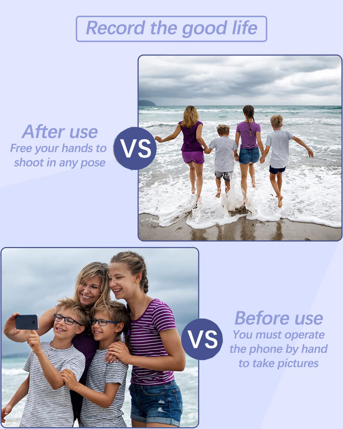 Remote Shutter For Iphone Camera, Bluetooth Remote For Android, Hands Free Works With Take A Christmas Family Portrait, Create A