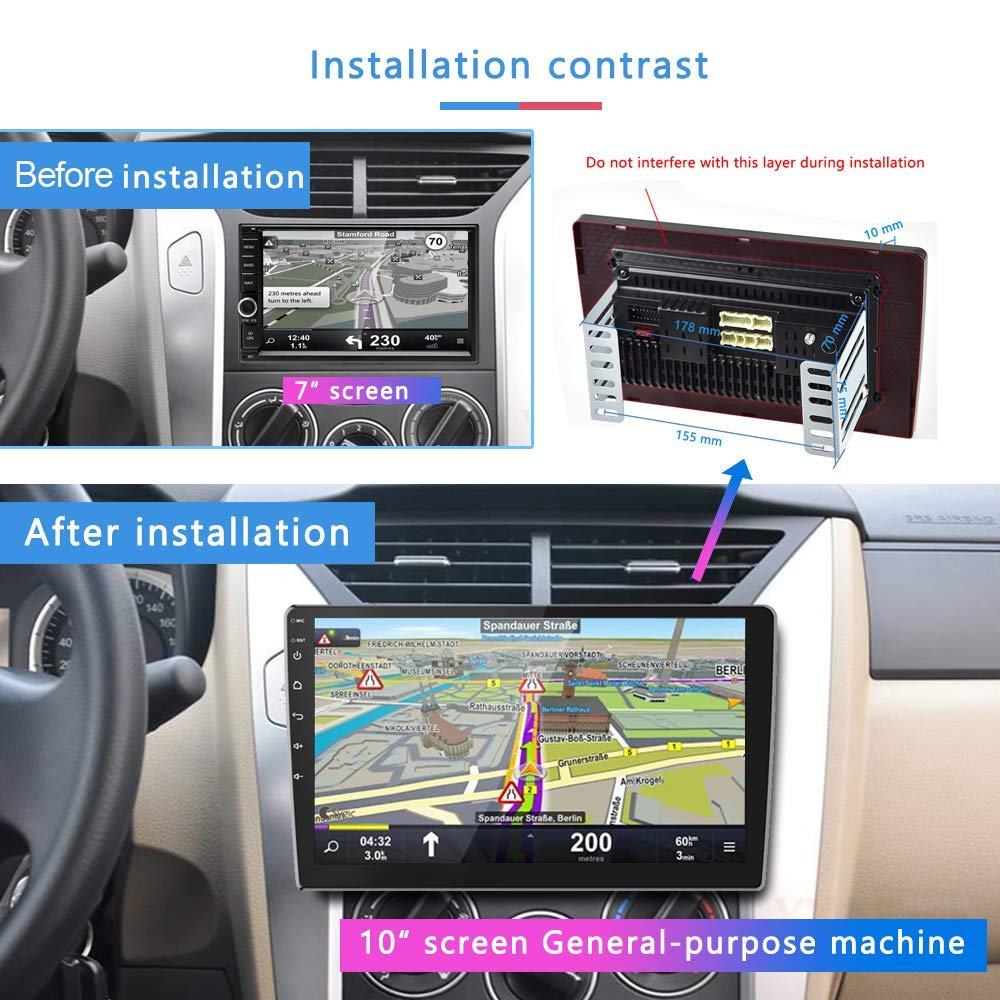 Android 13 Car Radio 10 Inch Touch Screen Gps Sat Navi Stereo Player Amprime 2 Din Bluetooth Wifi Fm Receiver Mobile Phone Mirror Link Dual Usb + Backup Camera