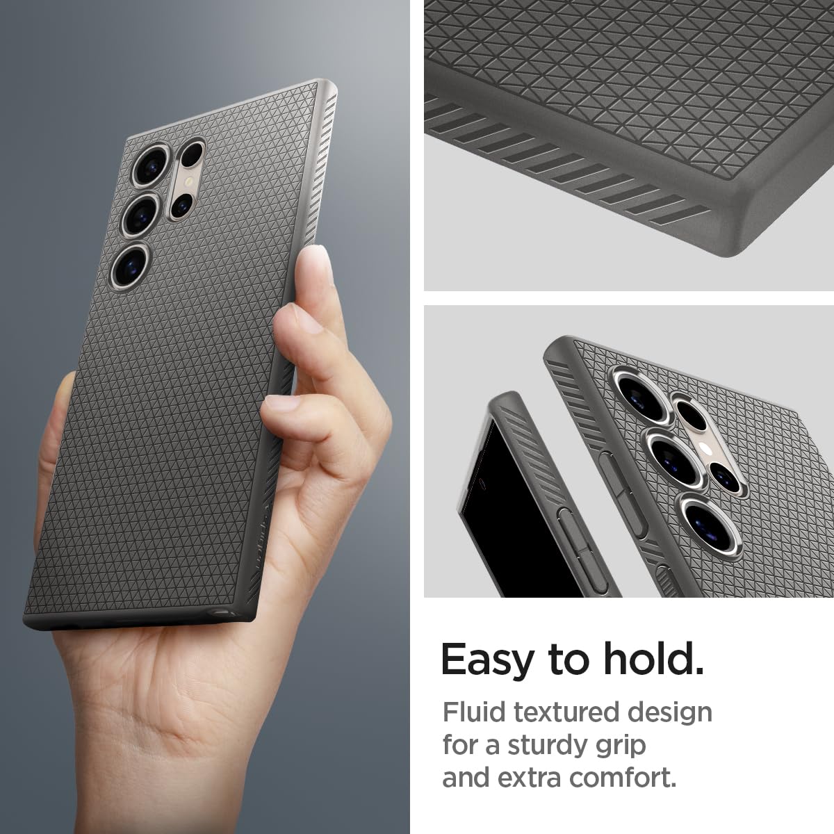 Spigen Liquid Air Designed For Galaxy S24 Ultra Case (2024) [Military Grade Protection]   Marble Gray