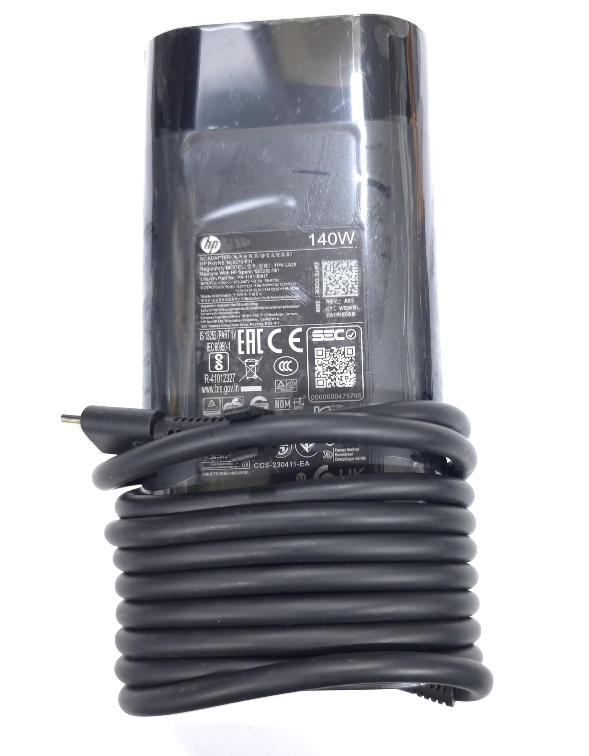 Hp 140W Usb C Ac Adapter For Hp Omen Transcend Laptop 14-Fb0000 Rtx 4050 4060 Hp Spectre X360 16-Aa0000 Ultra 7 Rtx 4050,Tpn-La2