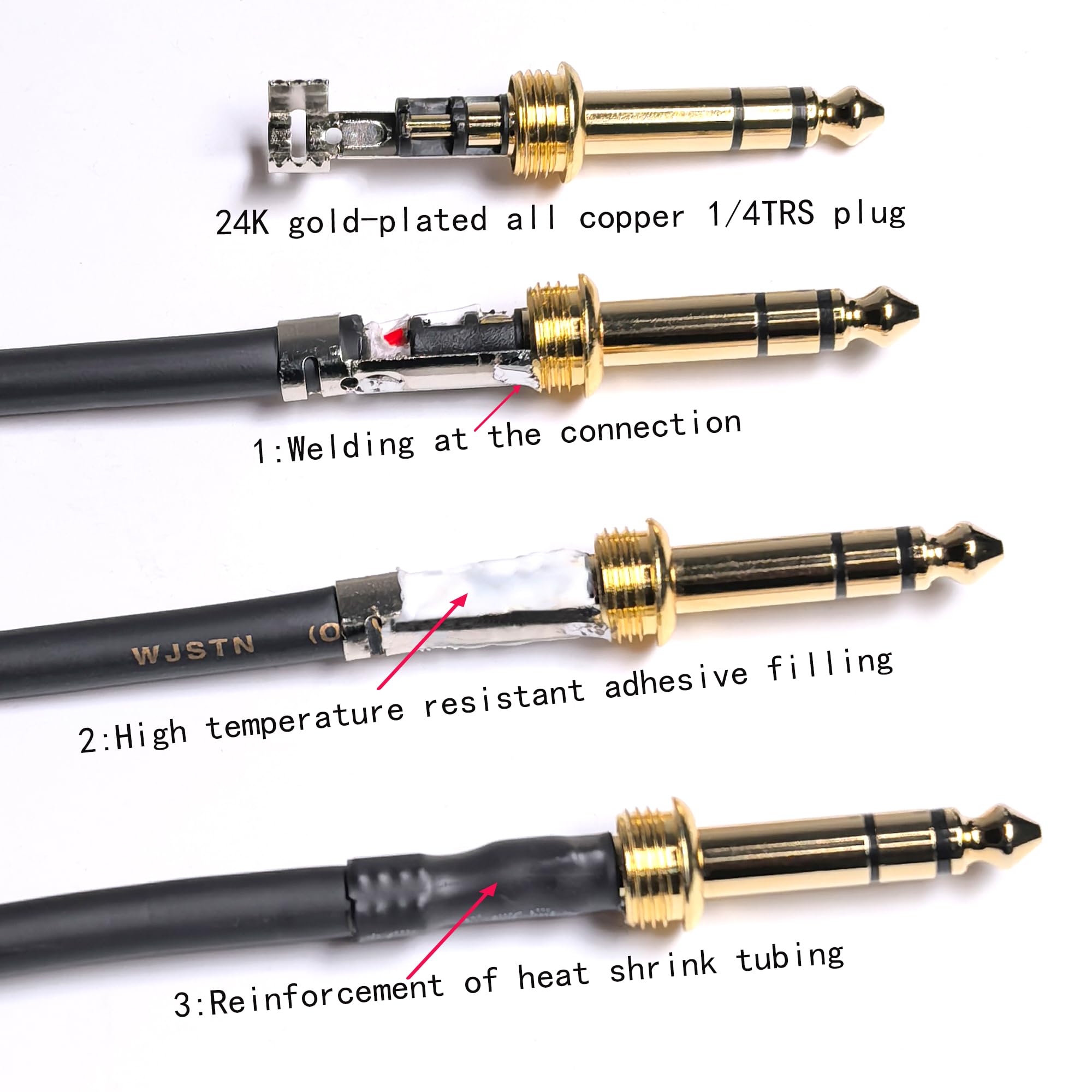 Suanqi 024 Xlr Cable Adapter 1/4 Inch Trs To Xlr Male Cable, Balanced 6.35Mm Trs Plug To 3 Pin Xlr Male, Quarter Inch Trs Male T
