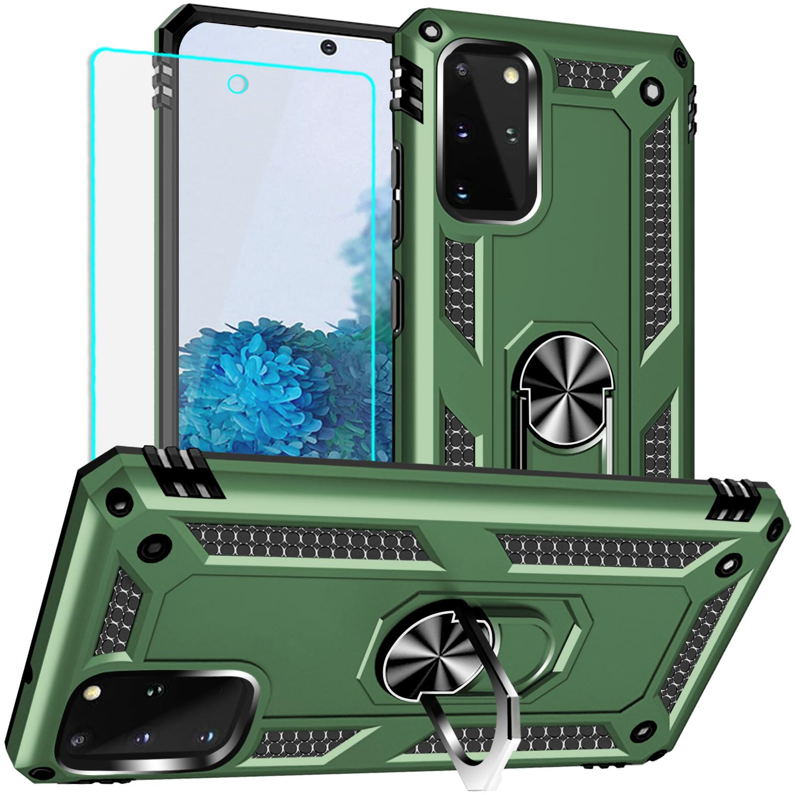 for Samsung Galaxy S20 Plus Case: Galaxy S20 Plus Case with HD Screen Protector - Military Grade Protective Cases with Ring for 