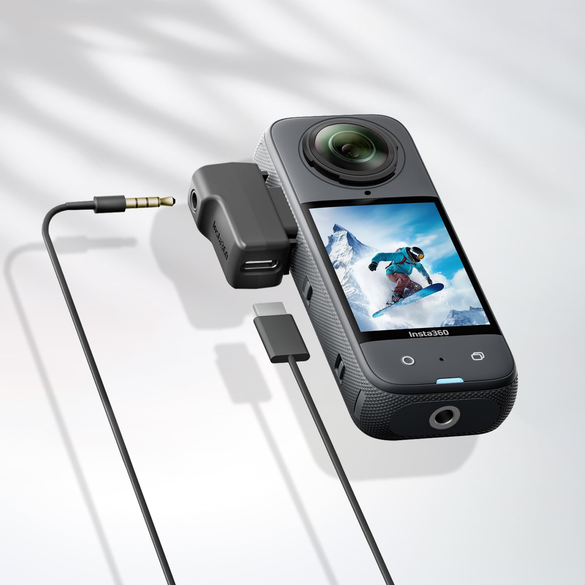 Cynova Insta 360 X4 Mic Adapter For Insta360 X4 Accessories, External Microphones Type C And 3.5Mm Audio Ports Compatible With Insta 360 X4 Mic Adapter