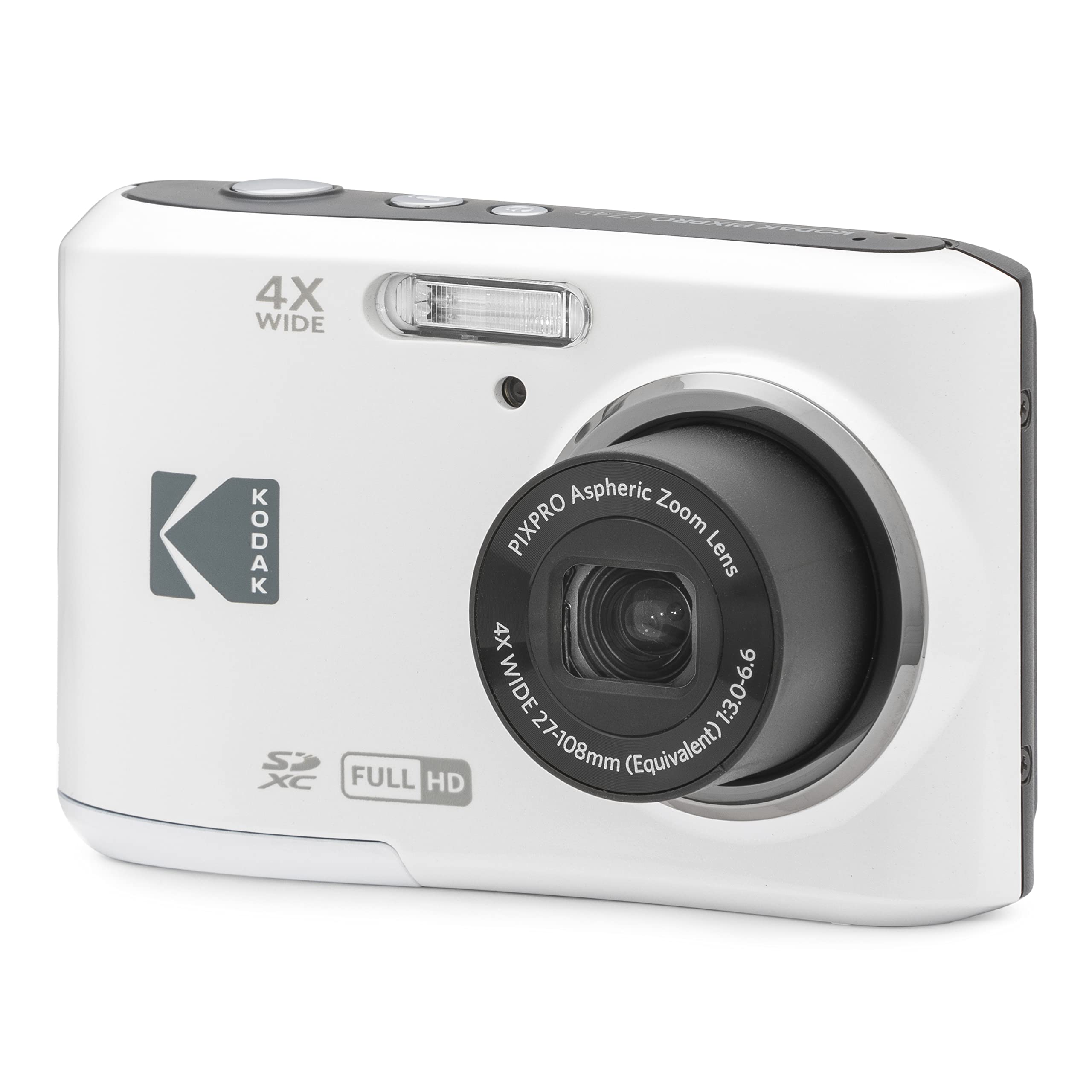 KODAK PIXPRO Friendly Zoom FZ45-WH 16MP Digital camera with 4X Optical Zoom 27mm Wide Angle and 27 LcD Screen (White)