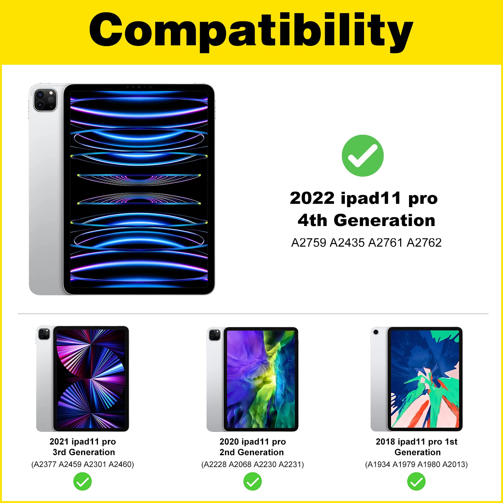 Procase Privacy Screen Protector For Ipad Pro 11 4Th 3Rd 2Nd 1St 2022 2021 2020 2018, Anti Spy Tempered Glass Film Guard  1 Pack