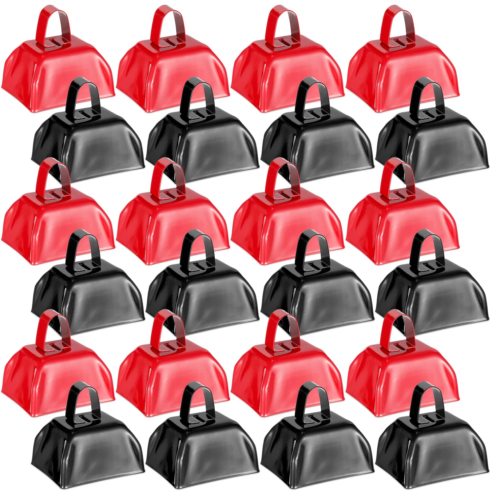 Yeshone 24 Pcs Metal Cowbell With Handle Cow Bells Noise Makers For Sporting Events Small Loud Noisemaker Cow Bell For Wedding C