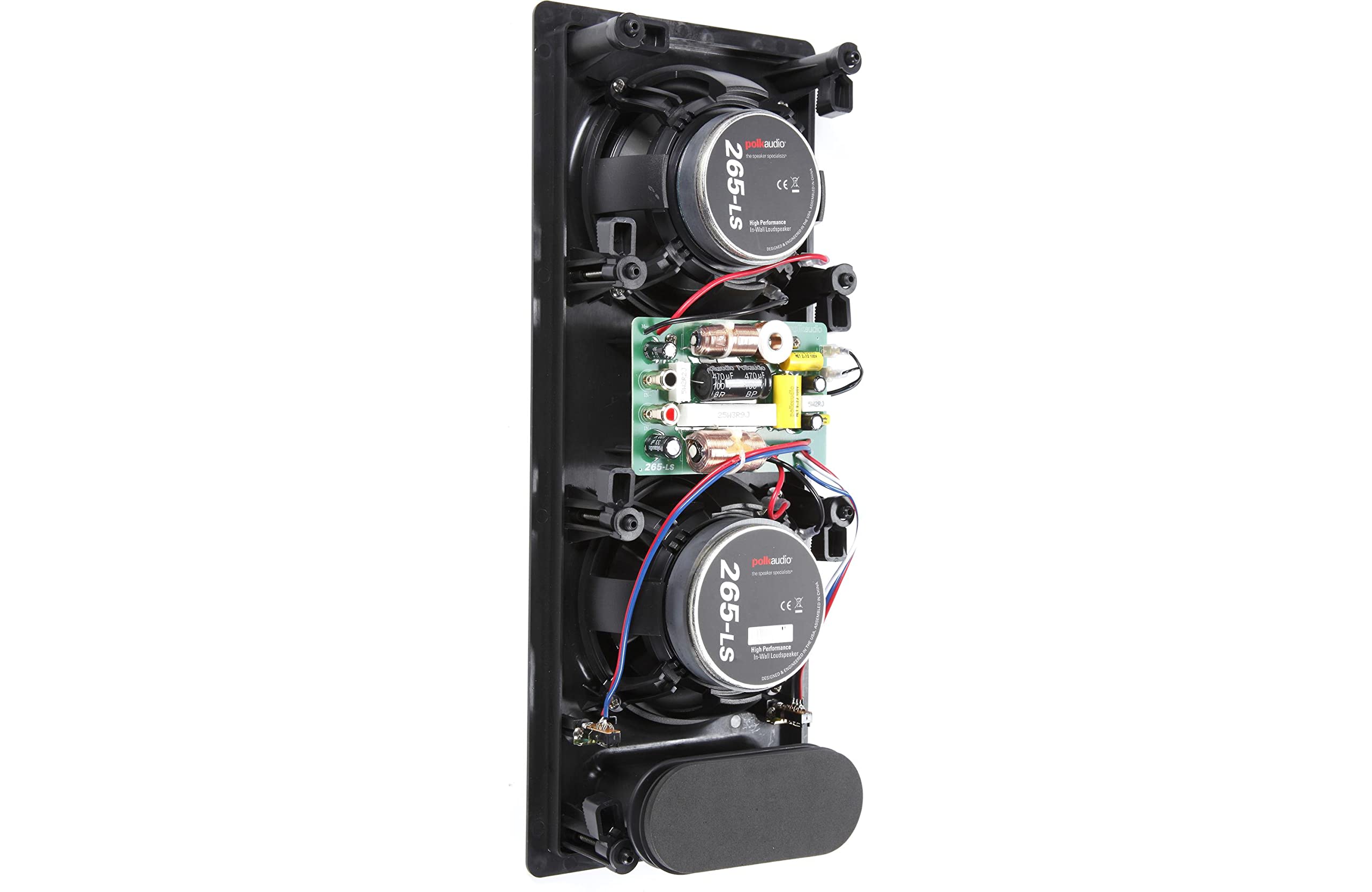 Polk Audio Vanishing Series 265-Ls In-Wall 3-Way Loudspeakers | 2 Speakers | Rotating Cam System For Easy Installation | White G