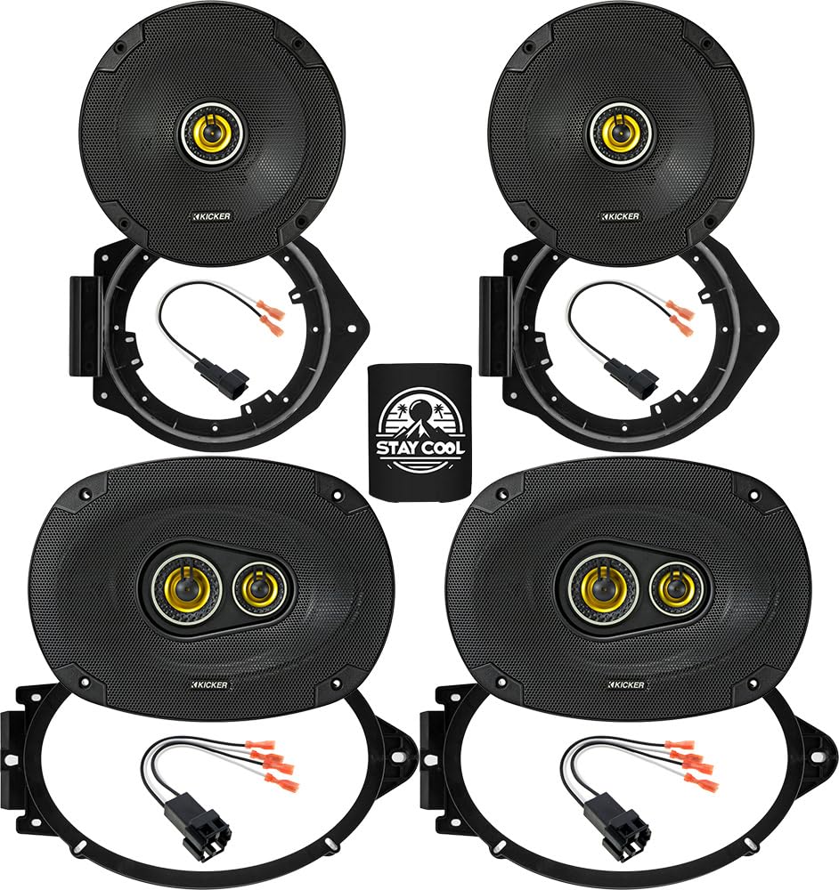 KICKER Front Door and Rear Deck 6.75 & 6x9 Speakers for Chevy Camaro 10-15 Upgrade Kit - Pair of CS Series 6 1/2 Inch Coaxial Sp