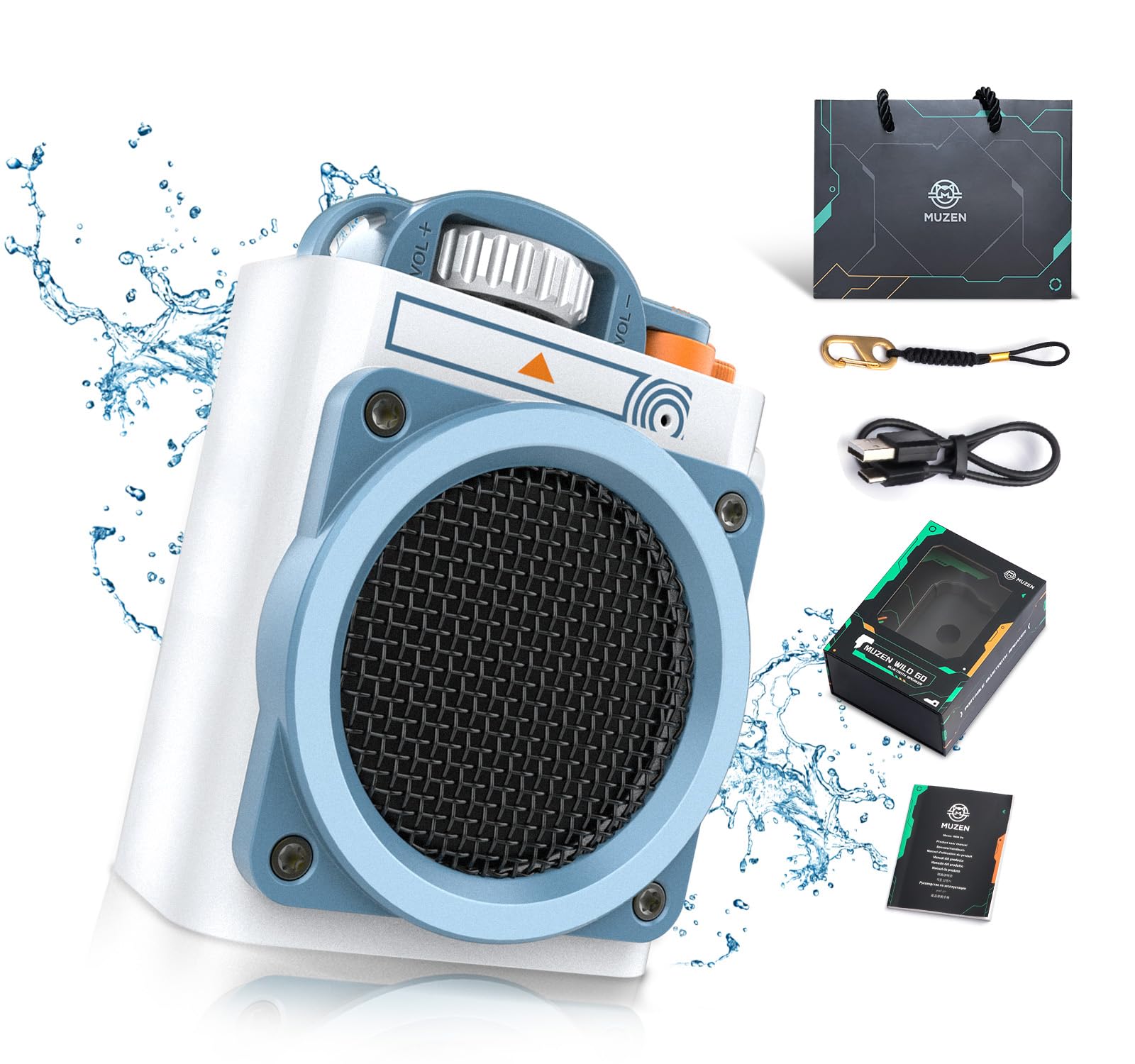 Muzen Portable Bluetooth Speaker, Wild Go Ipx5 Waterproof Speaker, Small Bluetooth Speaker, Loud Stereo Sound,Best Wireless Spea