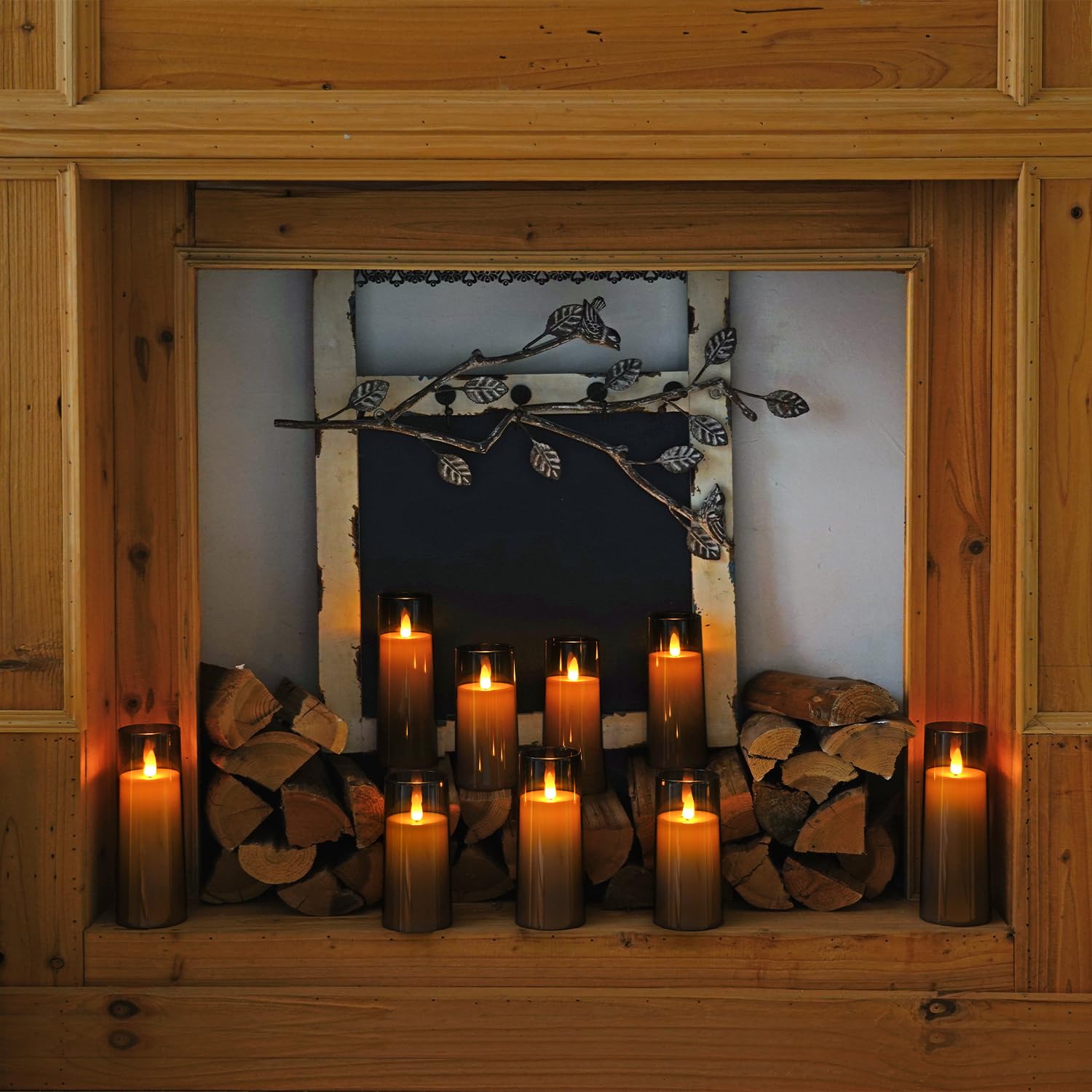 Homemory Decorative Flameless Candles, Battery Operated Candles With Remote & Timer, Flickering Led Pillar Candles, Plexiglass,