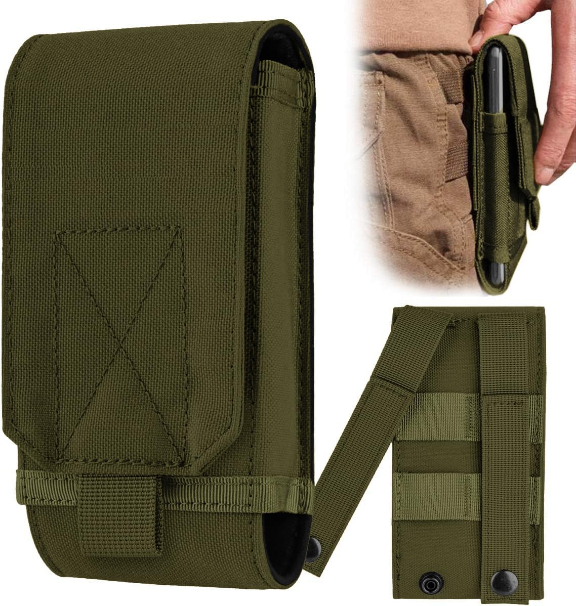Urvoix Army Camo Molle Bag For Mobile Phone Belt Pouch Holster Cover Case Size L, Green