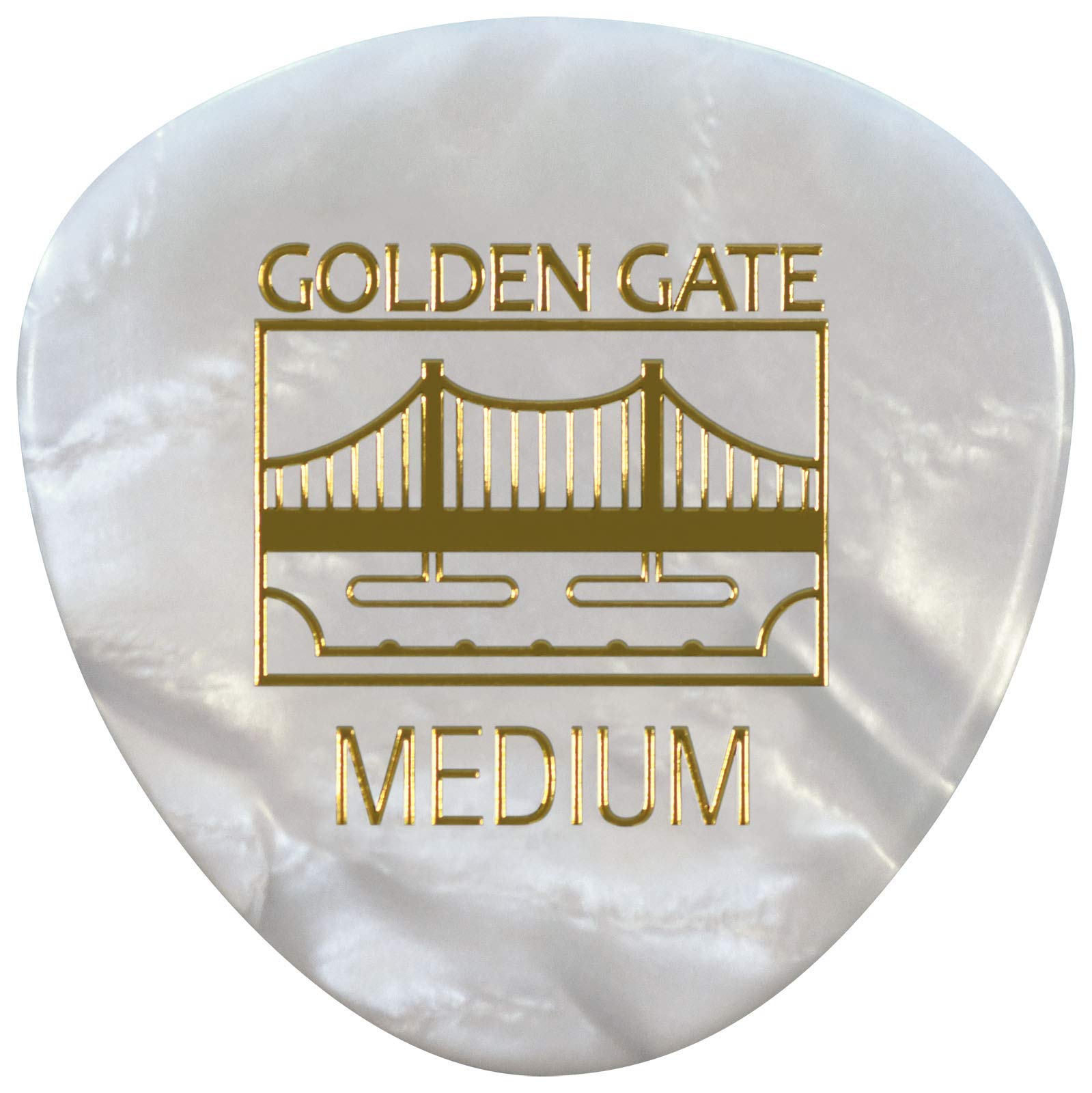 Golden Gate Mp 425 Deluxe Flat Pick   Rounded Triangle   Pearloid   Medium