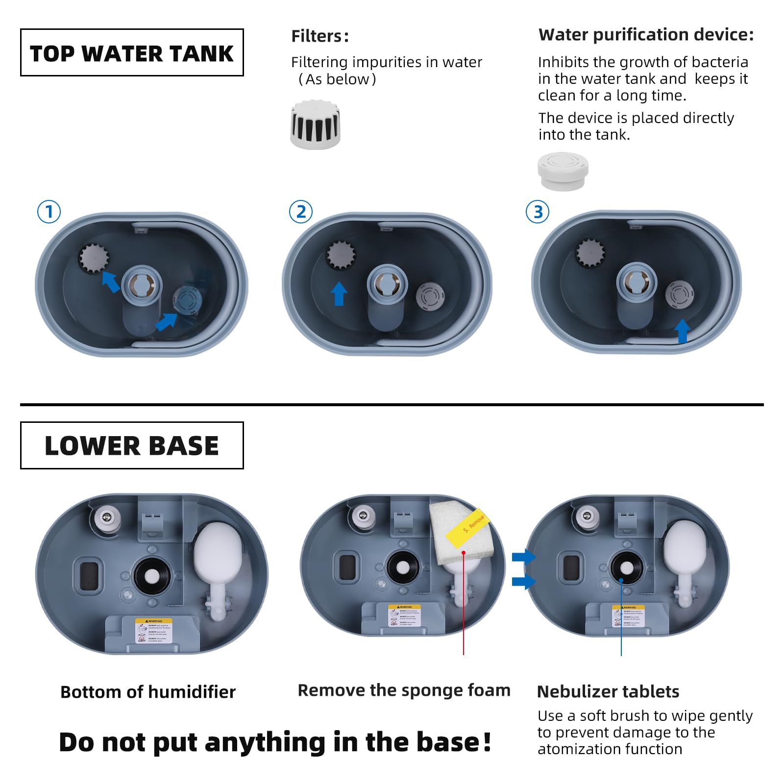 6L Humidifiers For Bedroom Large Room Home, Cool And Warm Humidifiers For Baby And Plants Mist Top Fill Desk Humidifiers Essenti