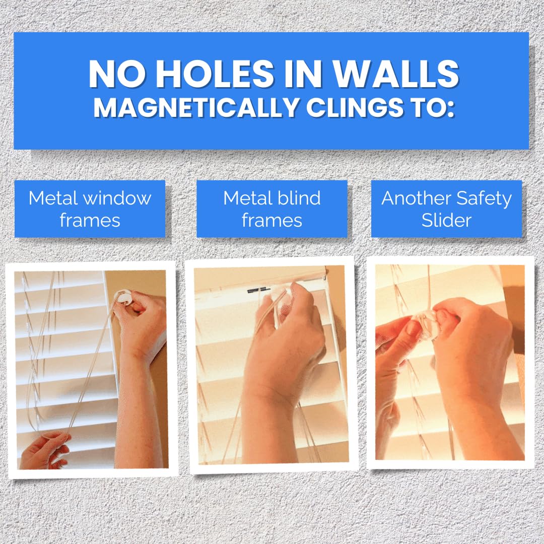 Blind Cord Safety Slider (4 Pack)   No Holes Or Adhesive On Walls  No Winding/Unwinding Cords