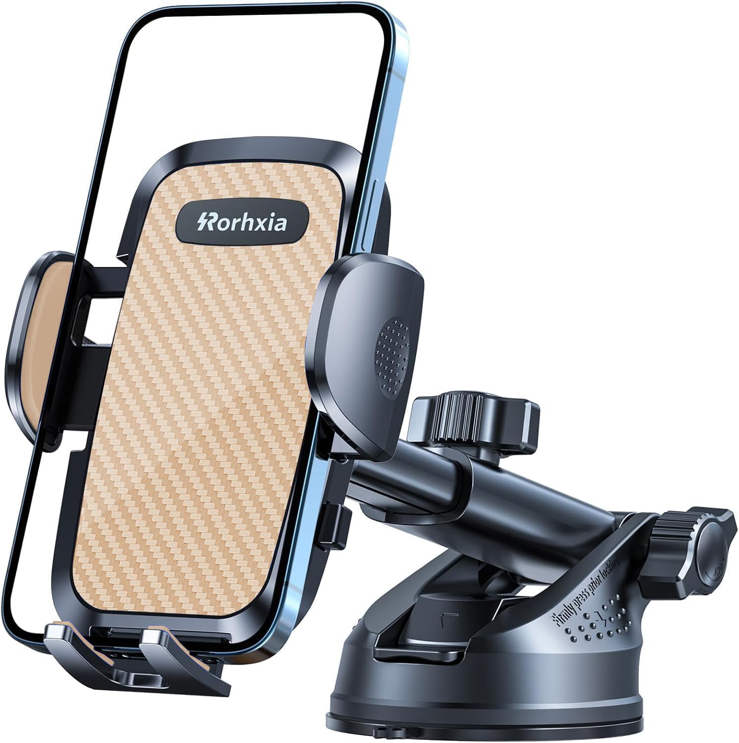 Rorhxia 3-In-1 Phone Mount For Car [Most Stable And Flexible Suction Cup] Vent Dashboard Windshield Cell Phone Holder Car Fit Fo