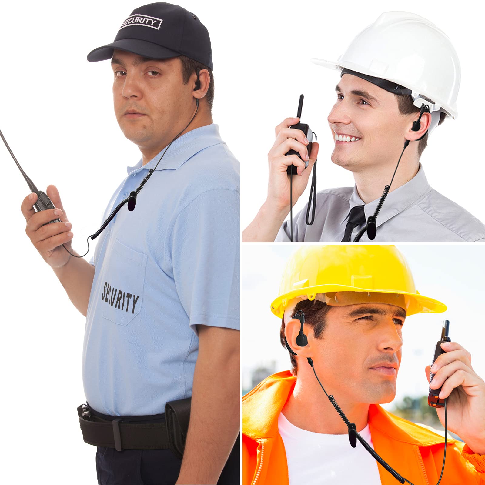 Uayesok 3.5Mm Police Receive/Listen Only Earpiece G Shape Soft Ear Hook Surveillance Headset For Two Way Radio, Radio Speaker Mi