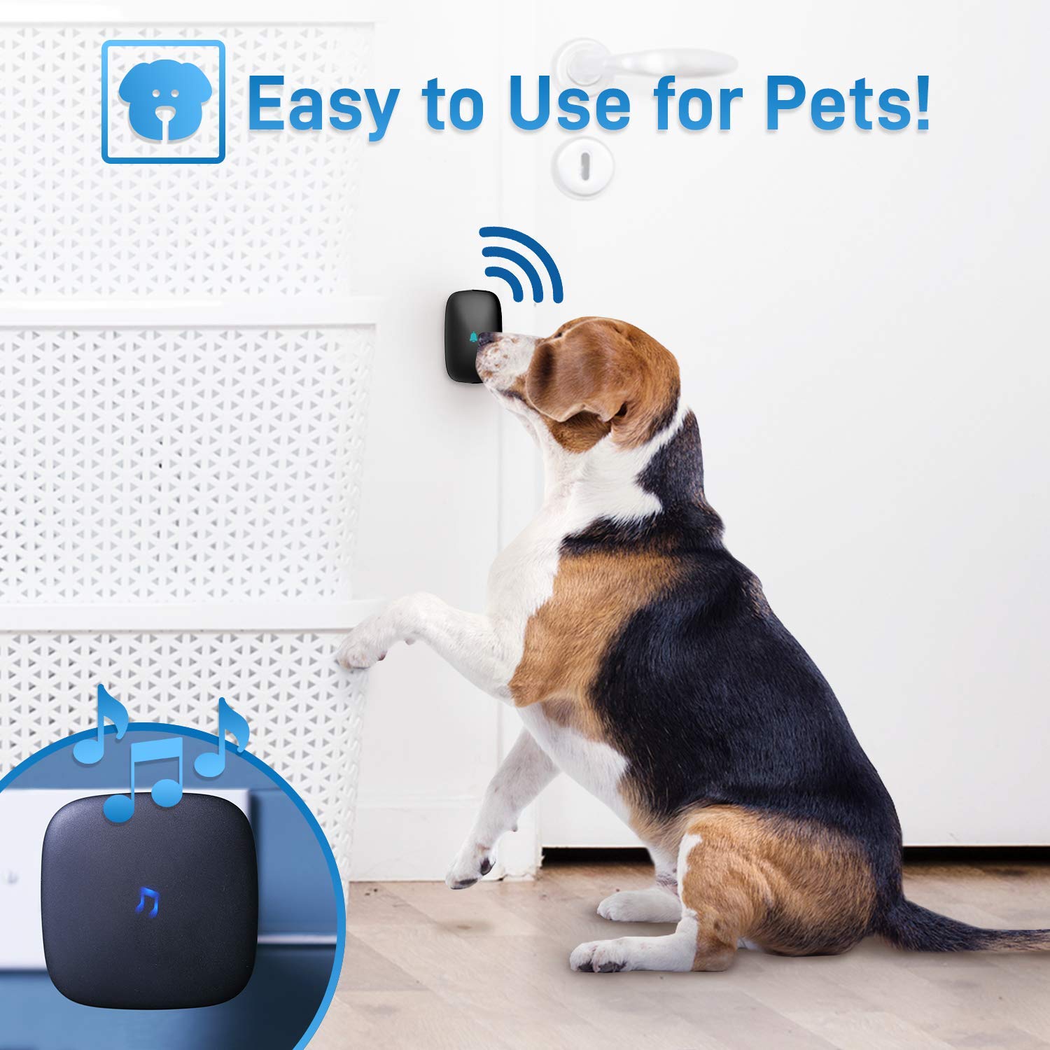 Dog Bell For Potty Training   Touch Activated Wireless Dog Door Bell For Puppy Training   Waterproof Pet Training Bell W/Over 10