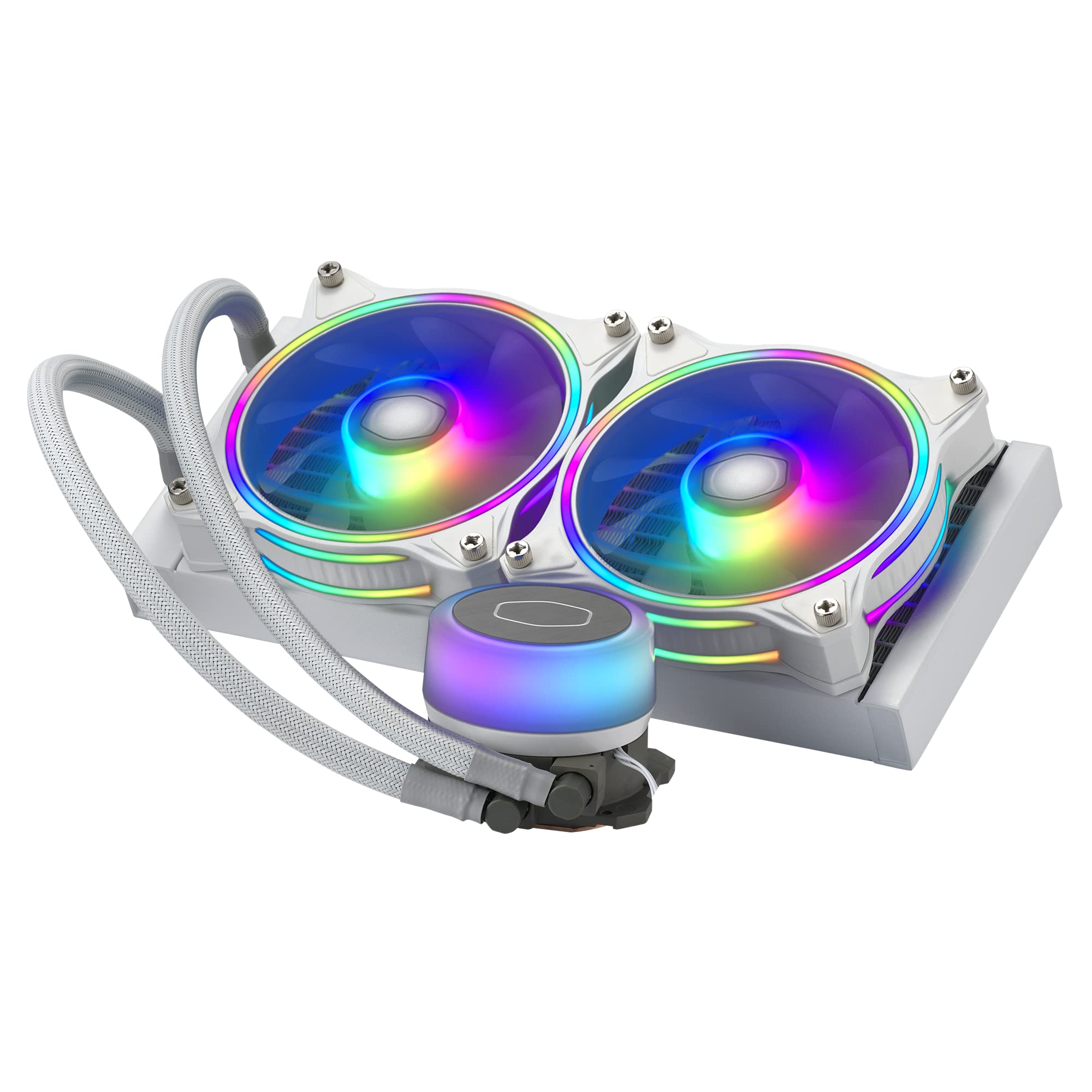 Cooler Master MasterLiquid ML240 Illusion White ARGB Close-Loop AIO CPU Liquid Cooler, Translucent Dome, 240mm Radiator, MF120 H
