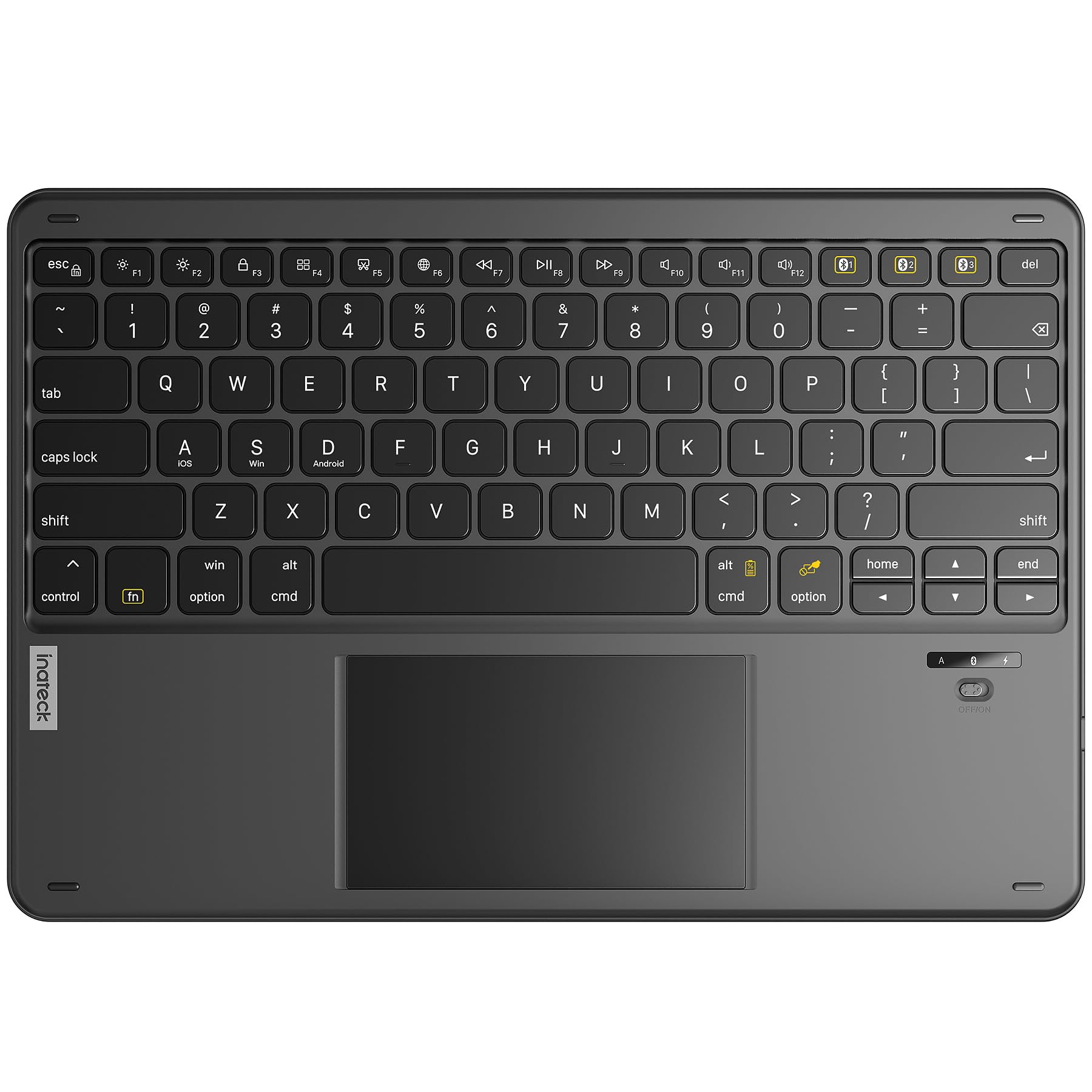 Inateck Bluetooth Keyboard with Touchpad, Ultra-Light&Silm Tablet Keyboard Wireless, Compatible with Windows, iPadOS, Android, a