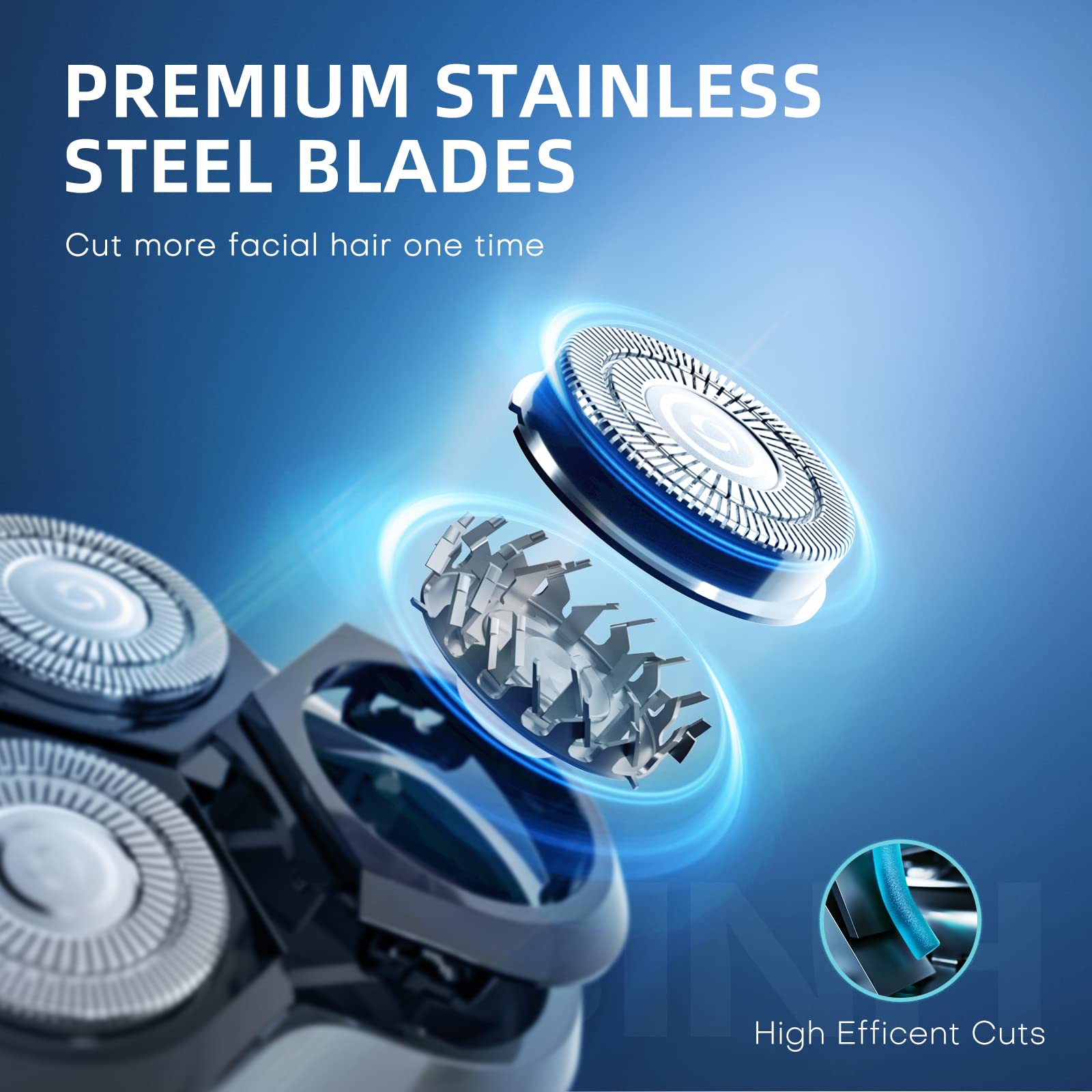 Lobinh Electric Razor For Men, 3D Rechargeable Waterproof Ipx7 Electric Shaver For Men Wet & Dry, Cordless Electric Rotary Razor