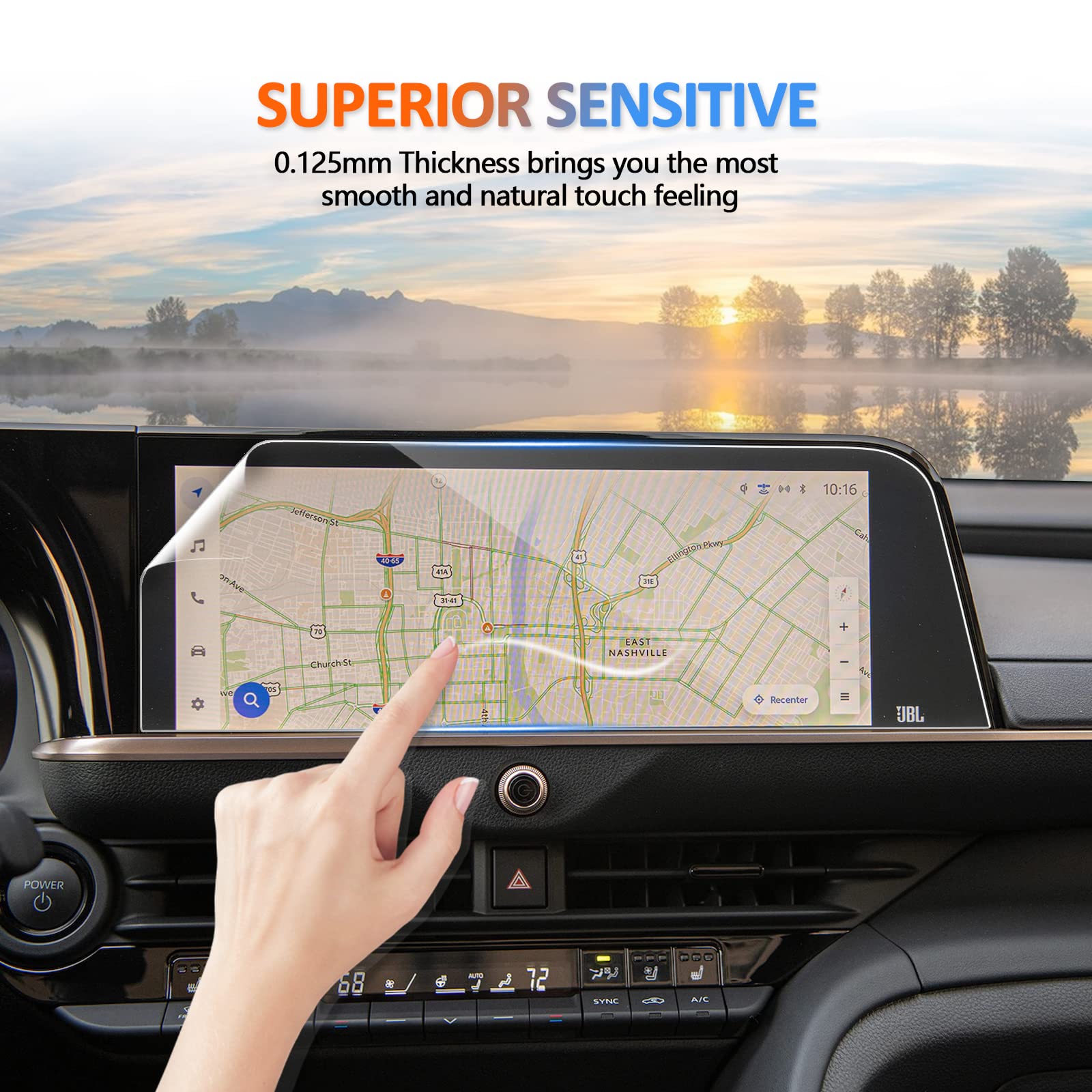 2023 2025 Crown (2Pcs) Screen Protector For Toyota Crown Touchscreen Display Cover For Toyota Crown 2023 2024 2025 Accessories Xle/Limited/Platinum/Nightshade 12.3' Nano Foils 2Pcs