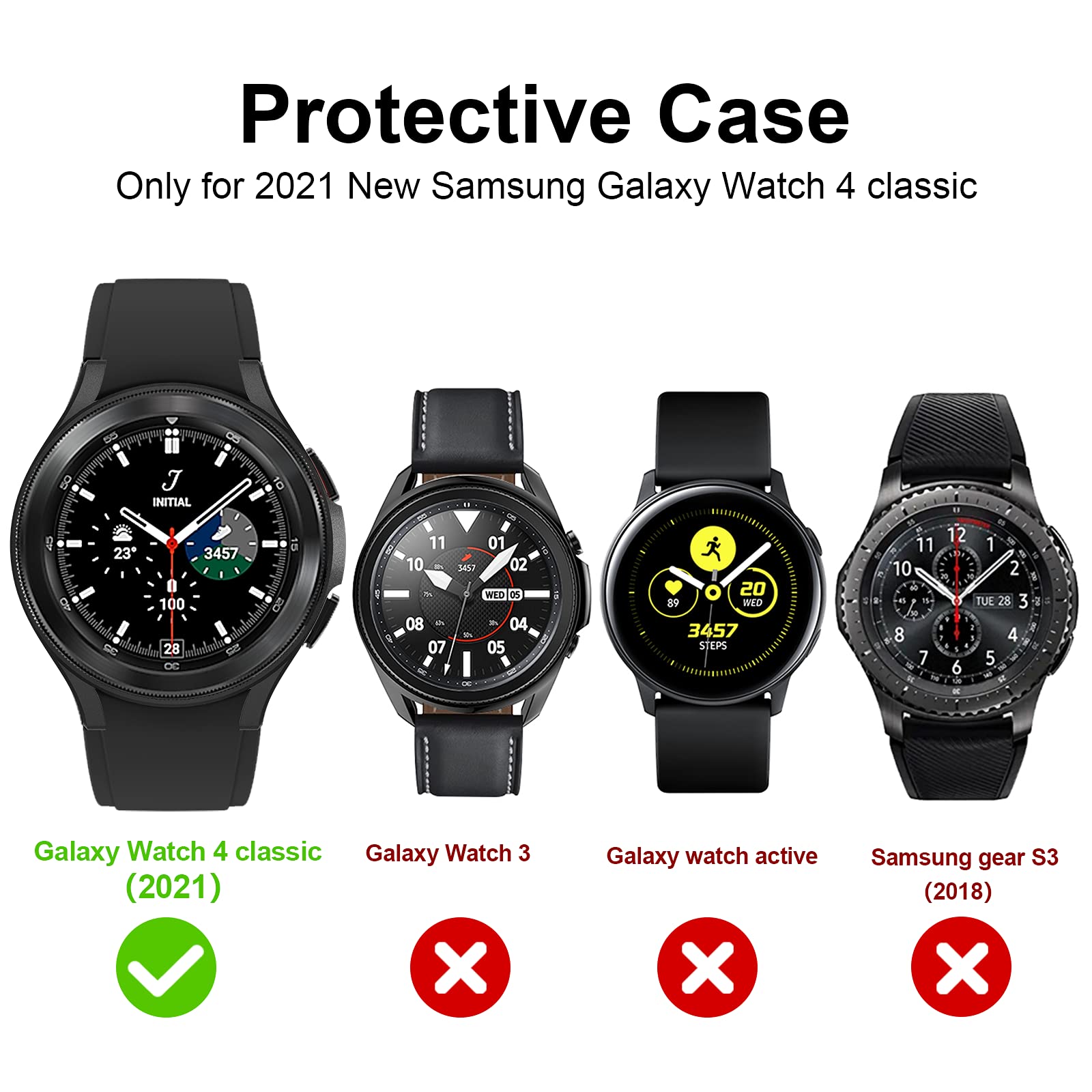 Haojavo [6+6] Pack For Samsung Galaxy Watch 4 Classic 46Mm Case With Screen Protector, Soft Tpu Cover Protective Bumper Shell +