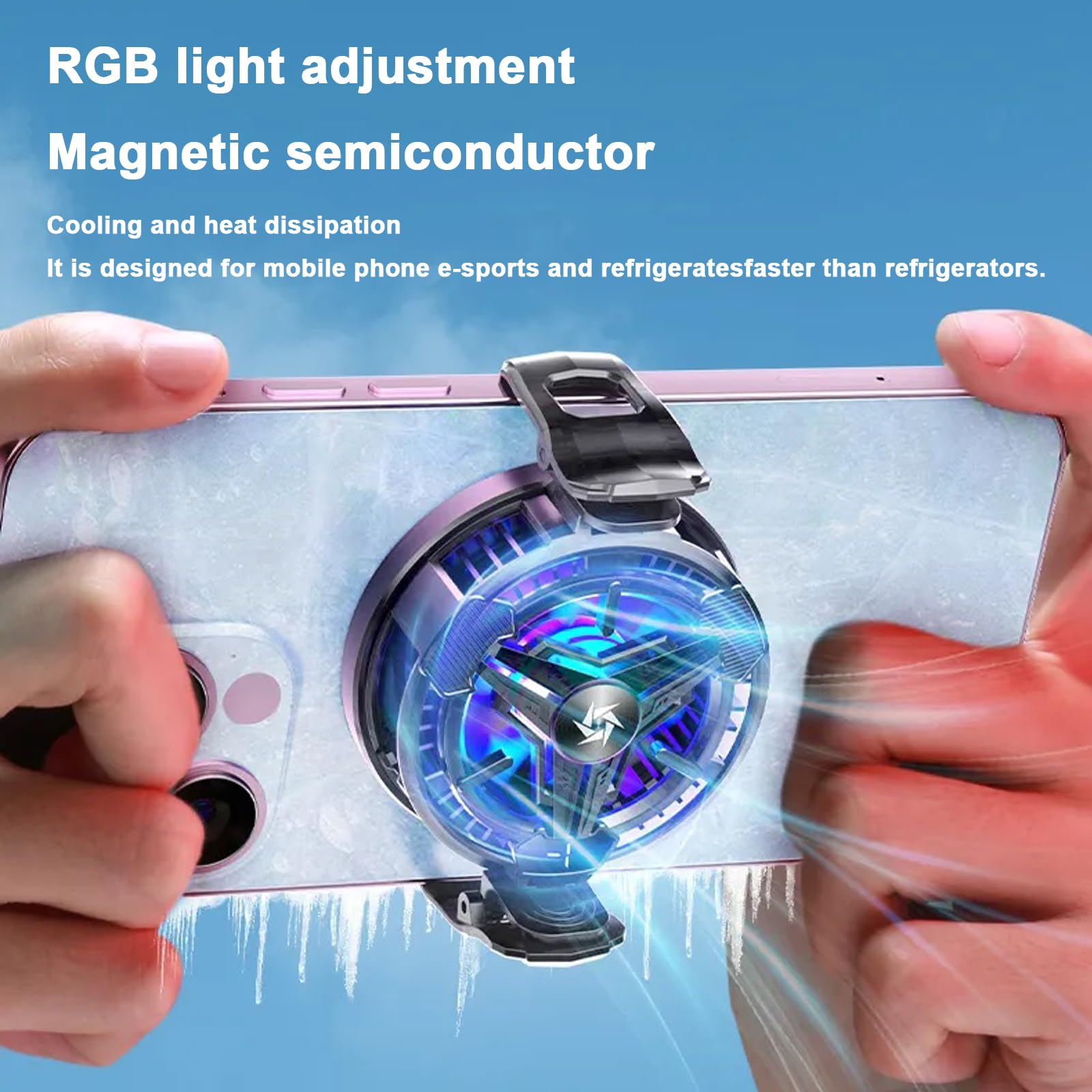 Phone Cooler Yovda Magnetic Cell Phone Cooling Fan With Semi Conductor Cooling Chip, Universal Phone Semiconductor Radiator For