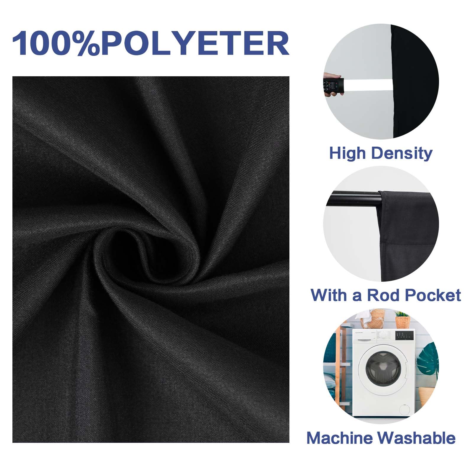 Gfcc 7X10Ft Black Backdrop Background   For Photography Photo Booth Backdrop For Photoshoot Background Screen Video Recording Pa