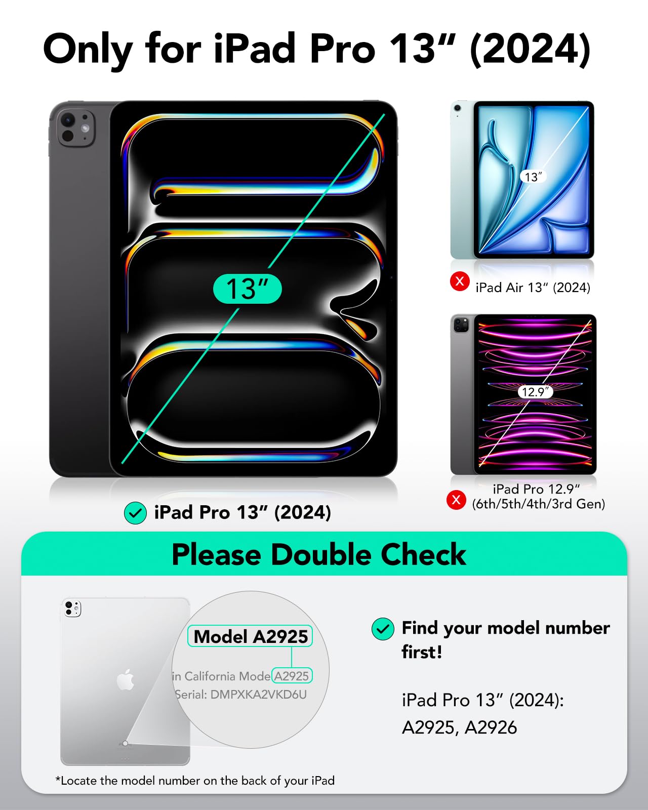 Esr For Ipad Pro 13 Inch Case M4(2024), Powerful Magnetic Attachment, Slim Trifold Stand Case, Supports Pencil Pro And Pencil(Us