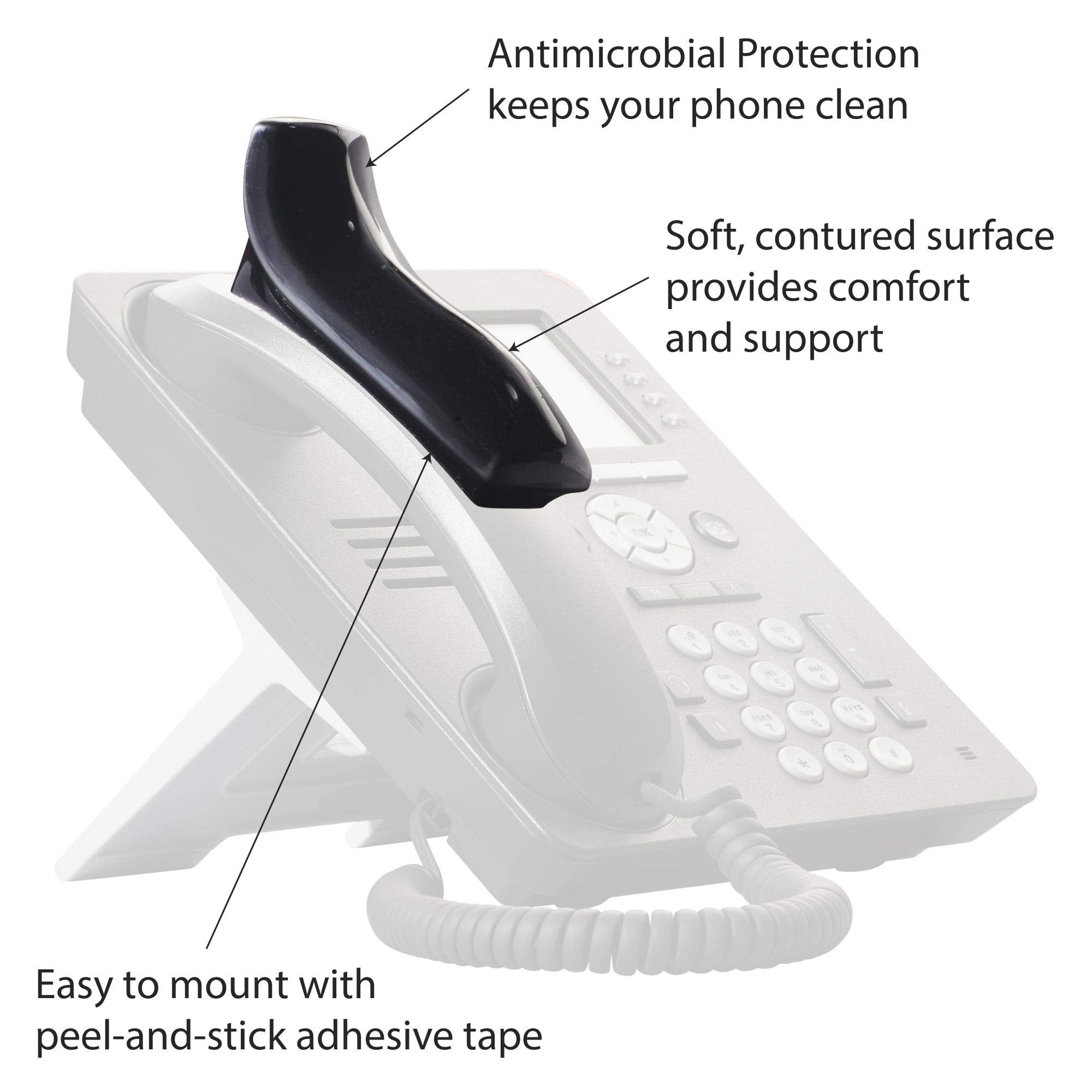 Phone Receiver Rest Softalk Antibacterial Black Phone Shoulder Rest | Landline Telephone ...