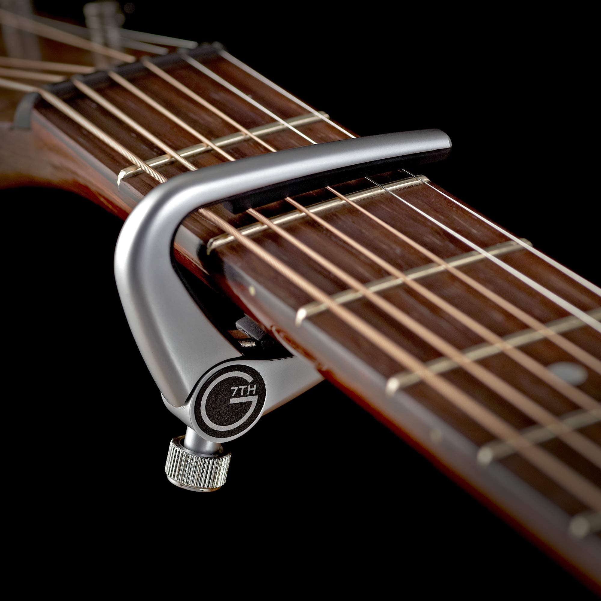 G7Th Newport Guitar Capo For Acoustic And Electric Guitar - 5 String Partial Capo, Silver, 53Mm Low-Profile - Easy Flip Lever Wi