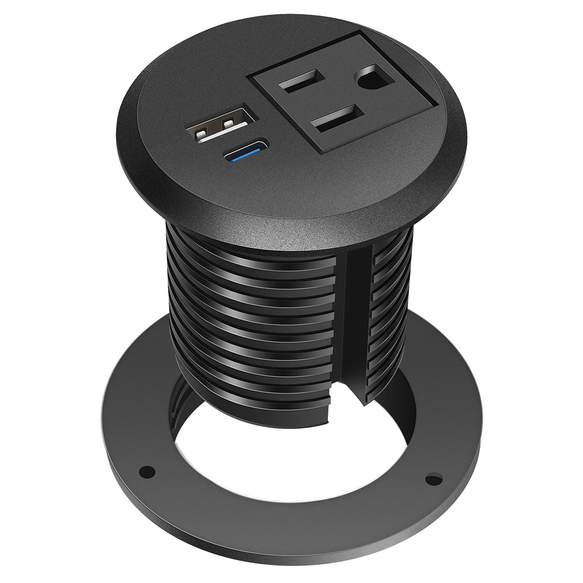 Desktop Power Grommet 2 Inch,Usb C Pd 20W Fast Charging Station,Desk Hole Grommet Recessed Outlet,Round Desktop Conference Room 