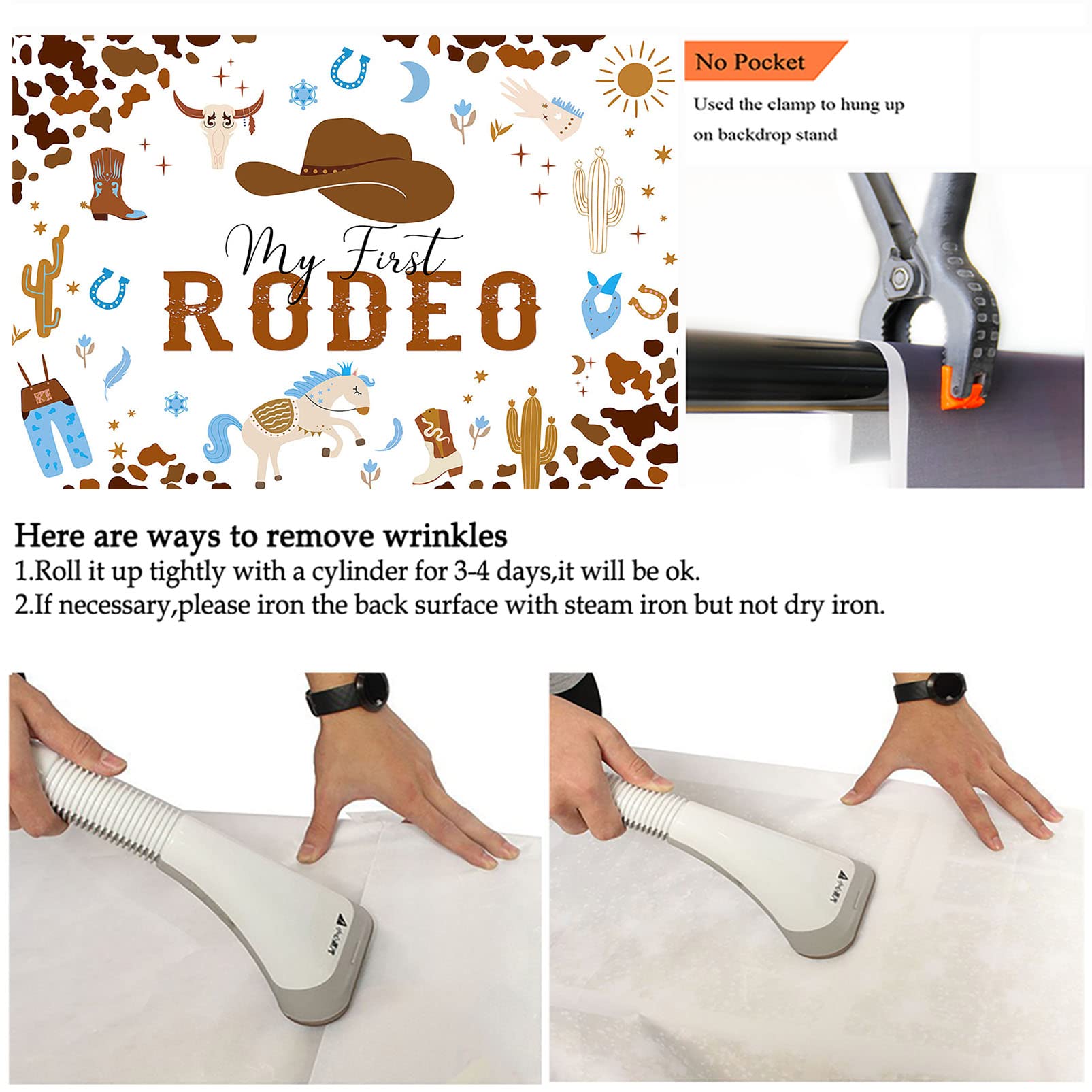 Avezano My First Rodeo Party Backdrop Western Cowboy And Cowgirl Theme 1St Birthday Party Decorations Wild West Rodeo Mexican Ca