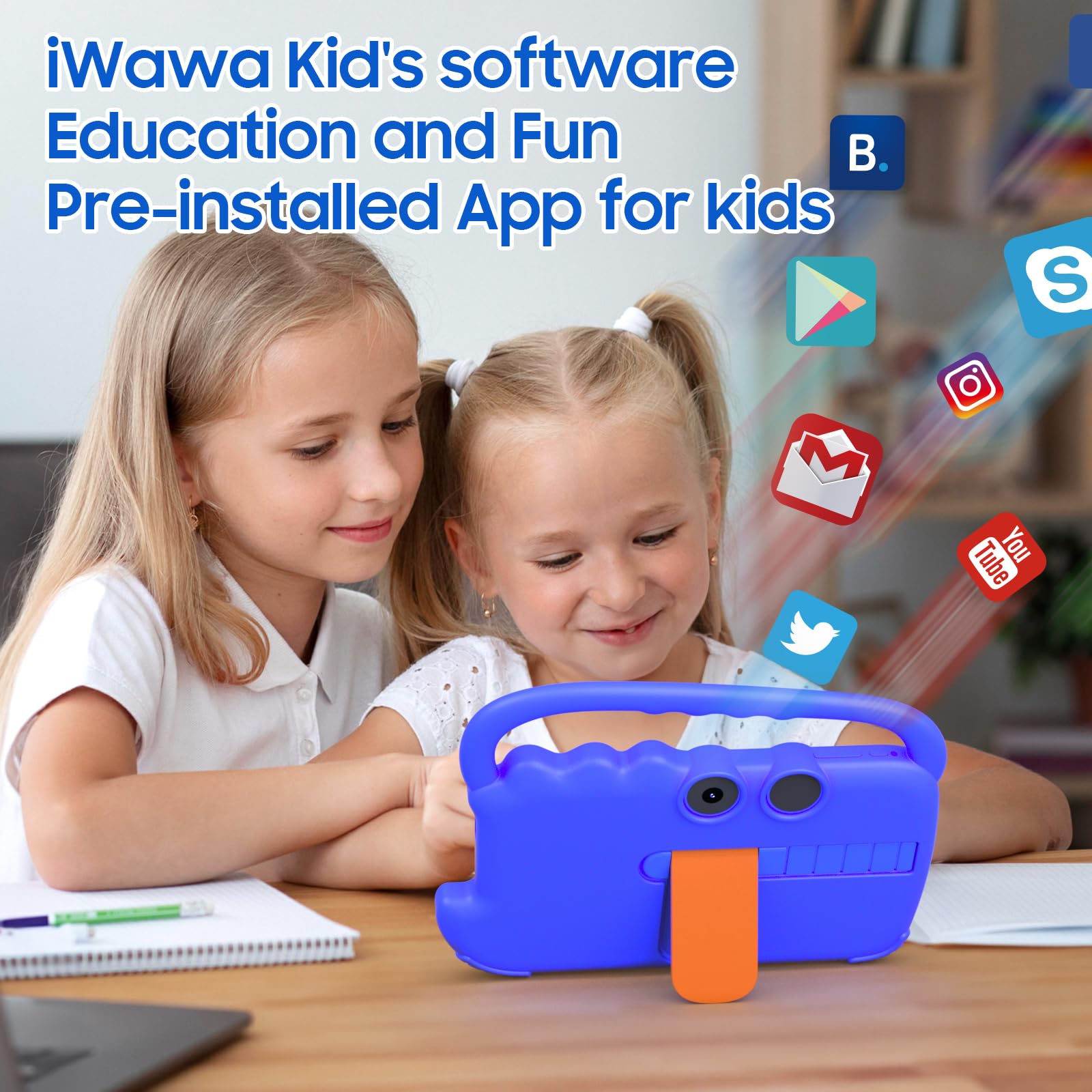 Kids Tablet 7 Inch For Boy Girls, Android 12 Tablets For Kids 4Gb Ram 32Gb Rom Toddler Tablet Wifi Bluetooth Safety Eye Ips Scre