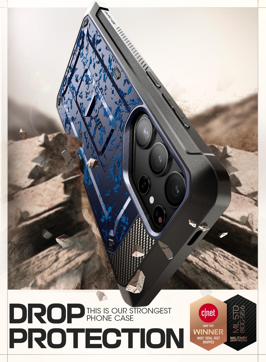 Supcase For Samsung Galaxy S24 Ultra Case With Stand, [Unicorn Beetle Pro] [2 Front Frames] [Built In Screen Protector & Belt Cl