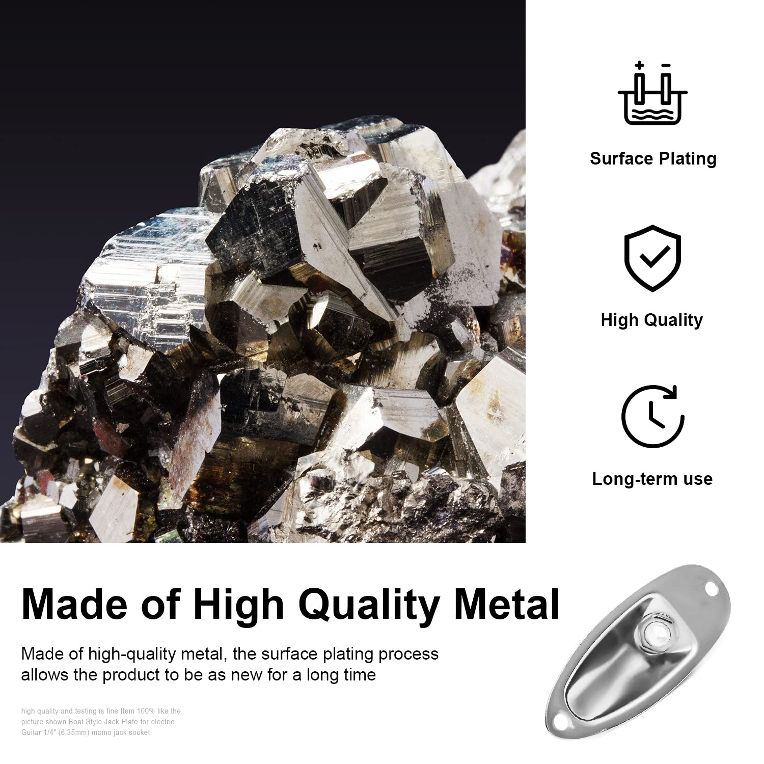 Maxcheer Guitar Input Jack Socket Plate Output Loaded Boat Style 1/4 Inch With Screws For Fender Stratocaster Strat St Mono Elec