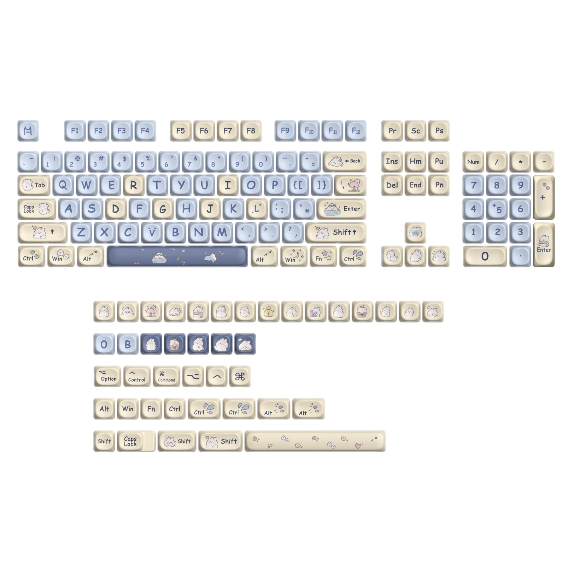 Itastatur Keycaps 60 Percent Pbt Keycaps For Mechanical Keyboard 139 Key Keycaps, Dye Sublimation Cute Keycaps Moa Profile Custo
