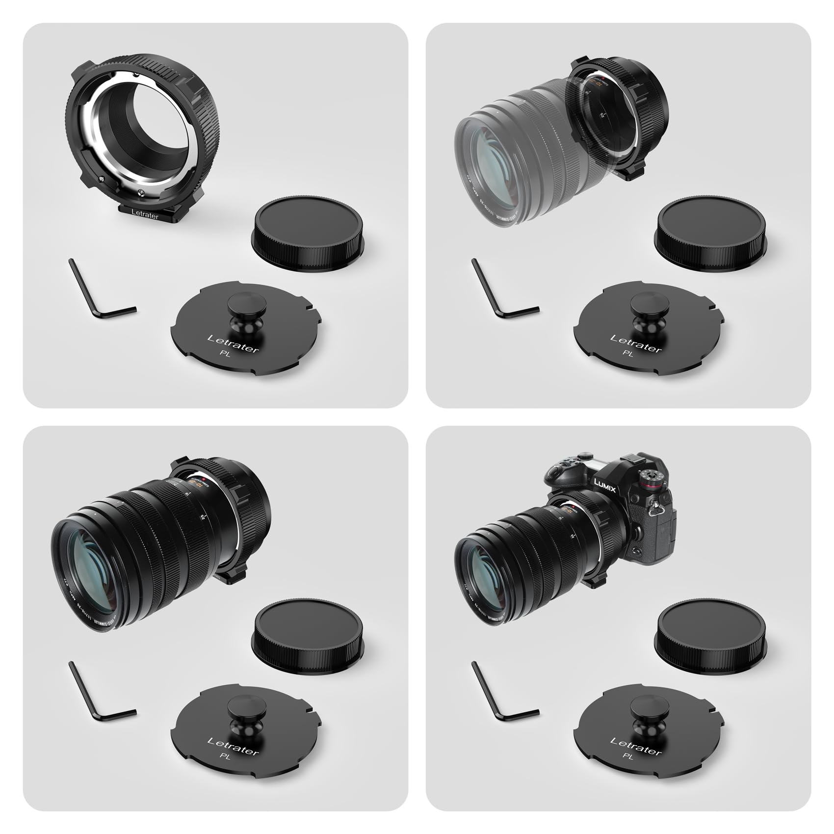 Letrater Pl To L Mount Adapters Compatible With Pl Lens And Panasonic S1 S1R S1H S5/Leica Sl Sl2 Cl Tl/Sigma Fp Dlsr L Mount Cam