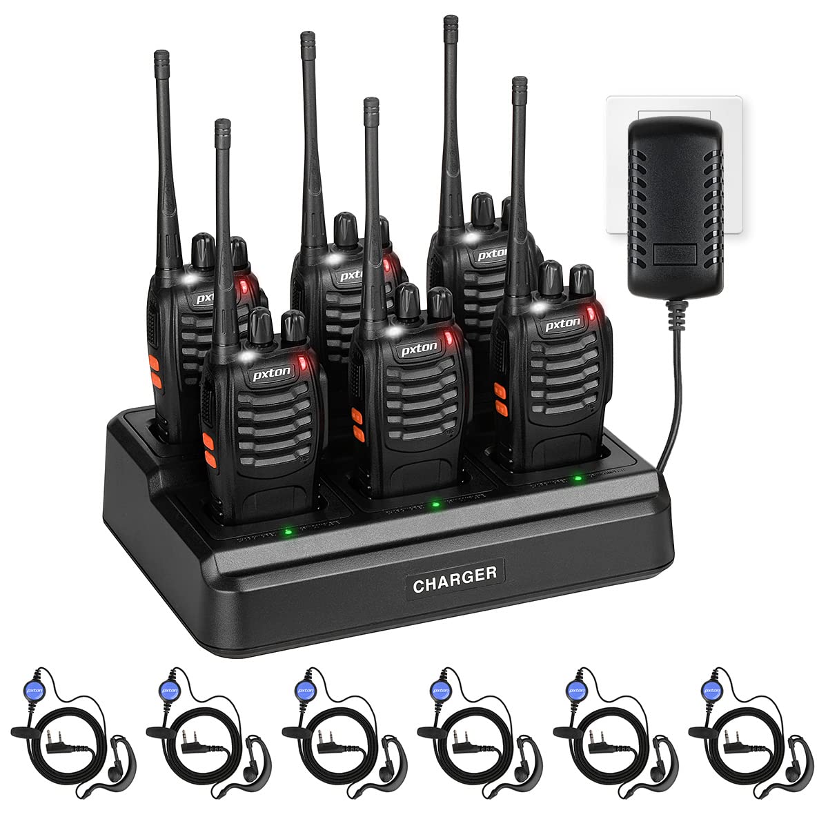 Pxton Walkie Talkies For Adults Long Range With Upgraded Earpiece,Radios Walkie Talkies Rechargeable Portable Two Way Radios Wit