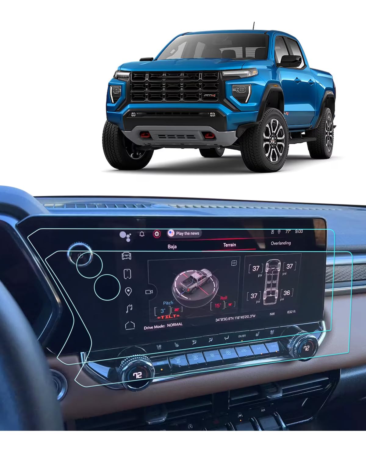 Bixuan 2 Pack Screen Protector For 2023 2024 Gmc Canyon At4/Denali/At4X/Elevation Accessories Navigation 11.3 Inch Touchscreen Anti-Reflective Nano Film Anti-Fingerprint Scratch-Resistant