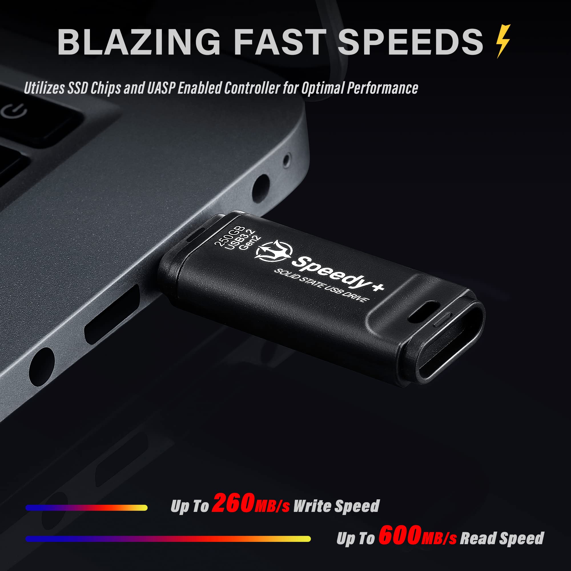 Tridenite External Ssd 250Gb Portable Solid State Usb Drive, Usb 3.2 Gen2 Uasp Superspeed+. Optimal Speeds Up To 600Mb/S Read, 2