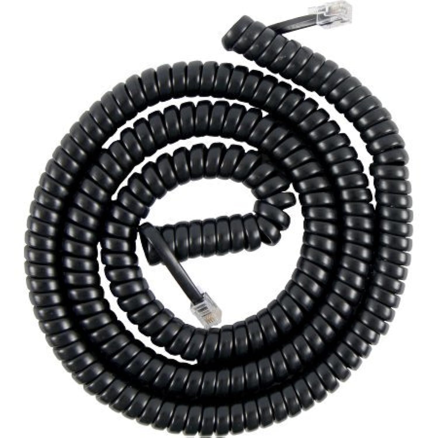 25 Feet Black Coiled Telephone Phone Handset Cable Cord by Bistras