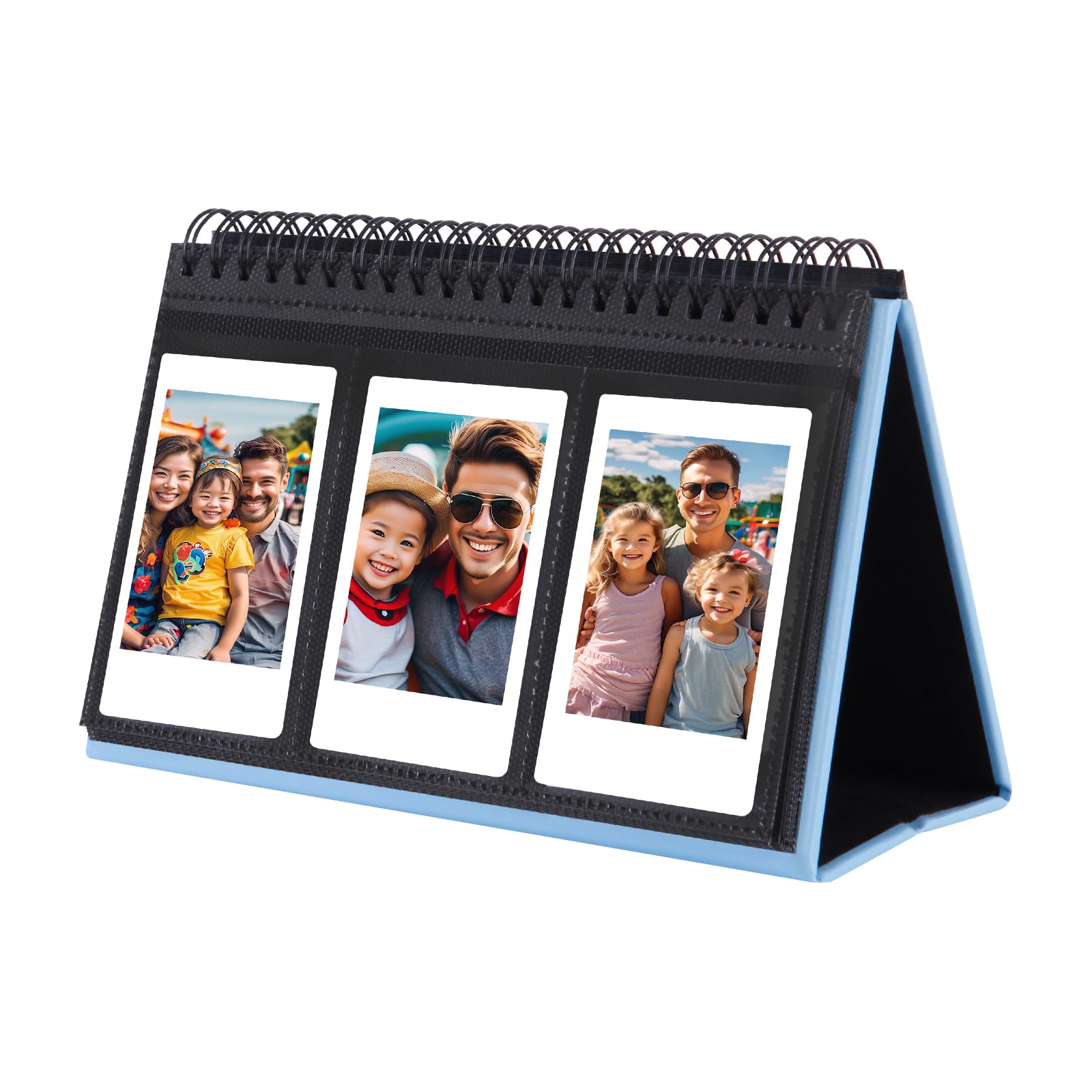 Mini Photo Album For Fujifilm Instax Mini Camera, 96 Pockets Photo Album For Polaroid, Leather Desktop Display Album For Instax Mini 12 11 9 40 8 7 Evo Liplay Instant Camera, 2X3 Photo Album (Blue)