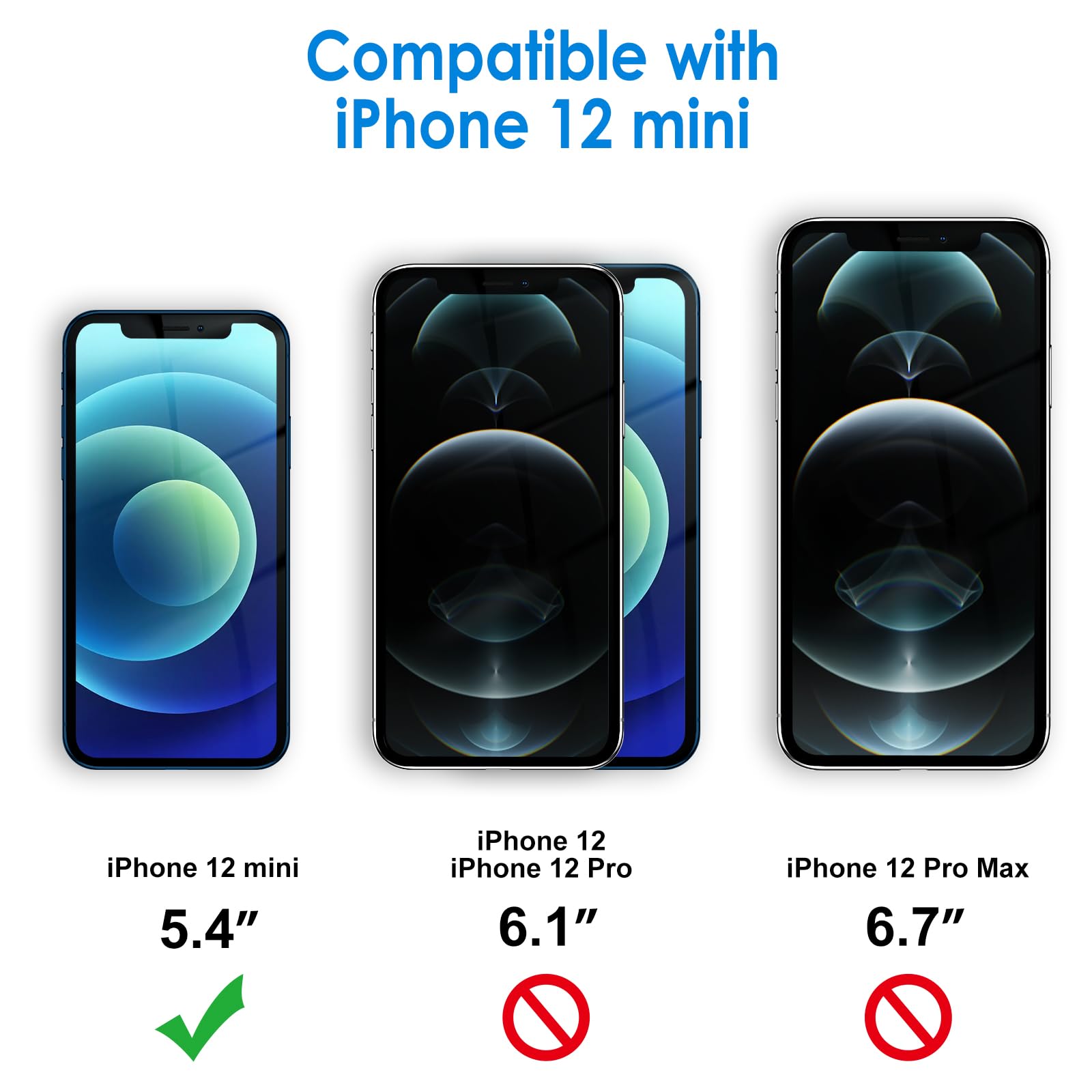 Jetech Case For Iphone 12 Mini 5.4 Inch, Non Yellowing Shockproof Phone Bumper Cover, Anti Scratch Clear Back (Navy Blue)