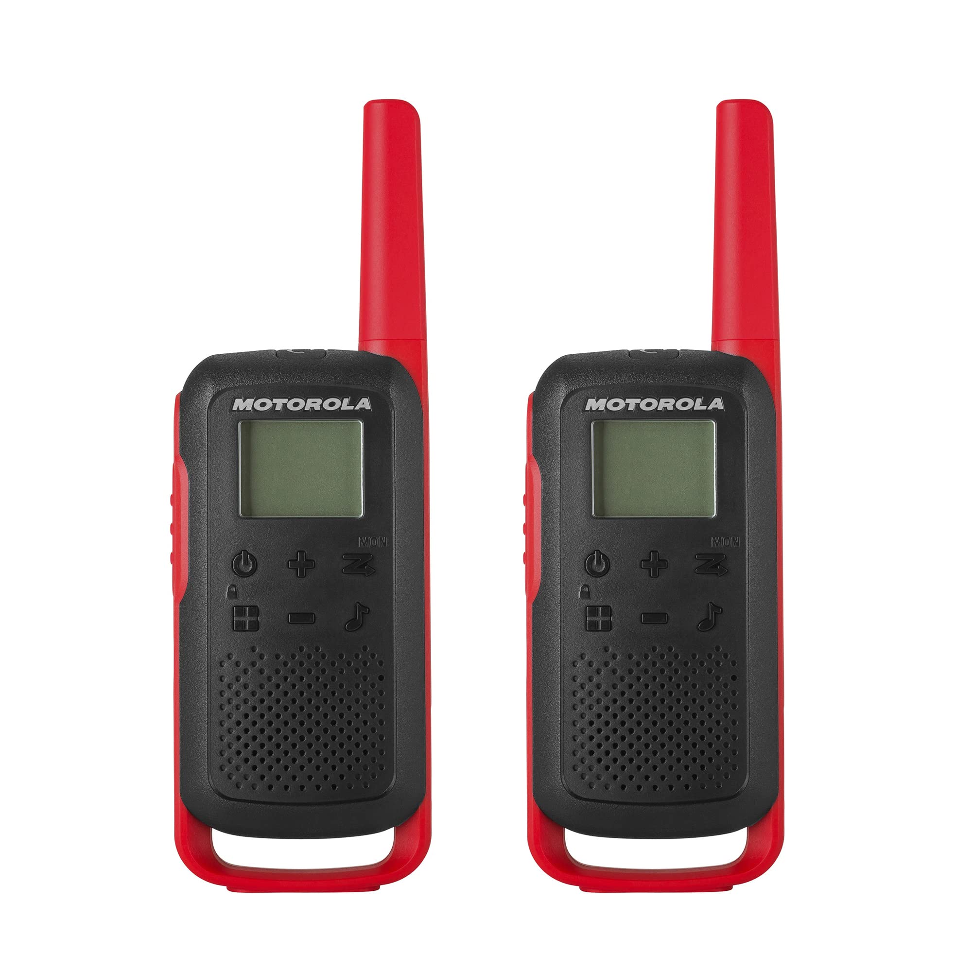 Motorola Solutions, Portable Frs, T210, Talkabout, Two Way Radios, Rechargeable, 22 Channel, 20 Mile, Black W/Red, 2 Pack