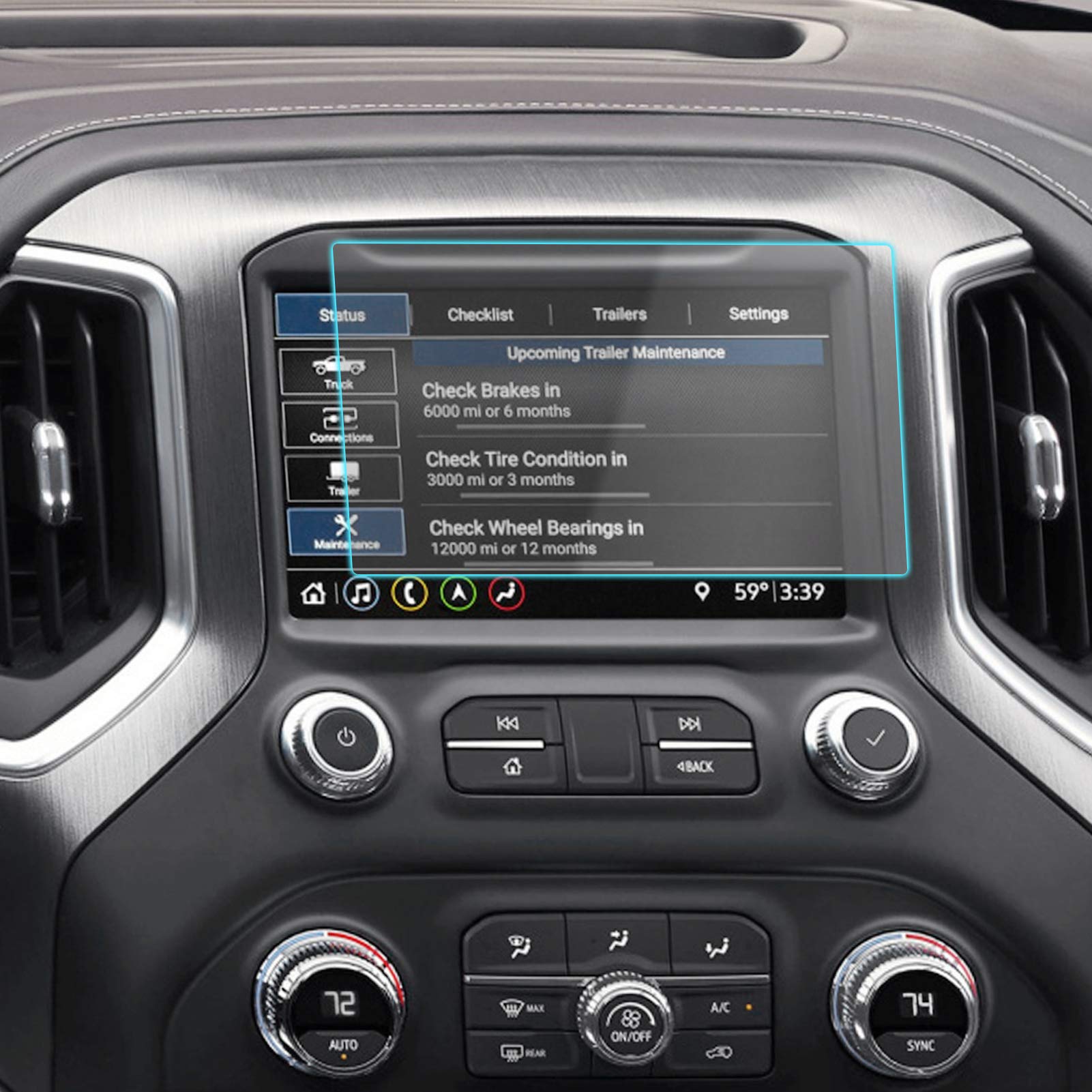 Ttcr Ii For Gmc Sierra Screen Protector 2015 2021 Chevy Silverado, For Gmc Canyon Screen Protector 2015 2022 Chevy Colorado, For 2015 2021 Sierra And Silverado Tempered Glass Screen Protector 8 Inch